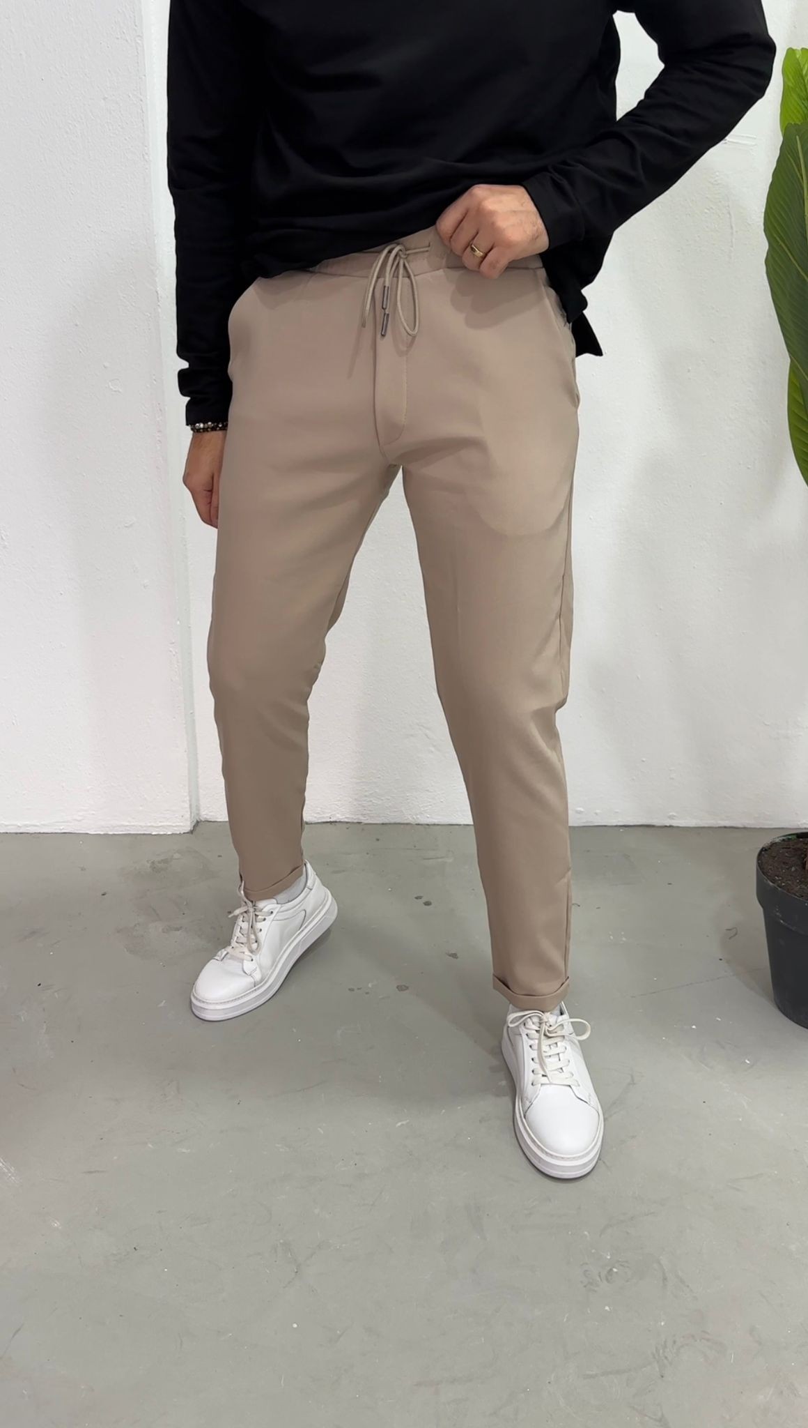 Basic Jogger Pantolon - bej