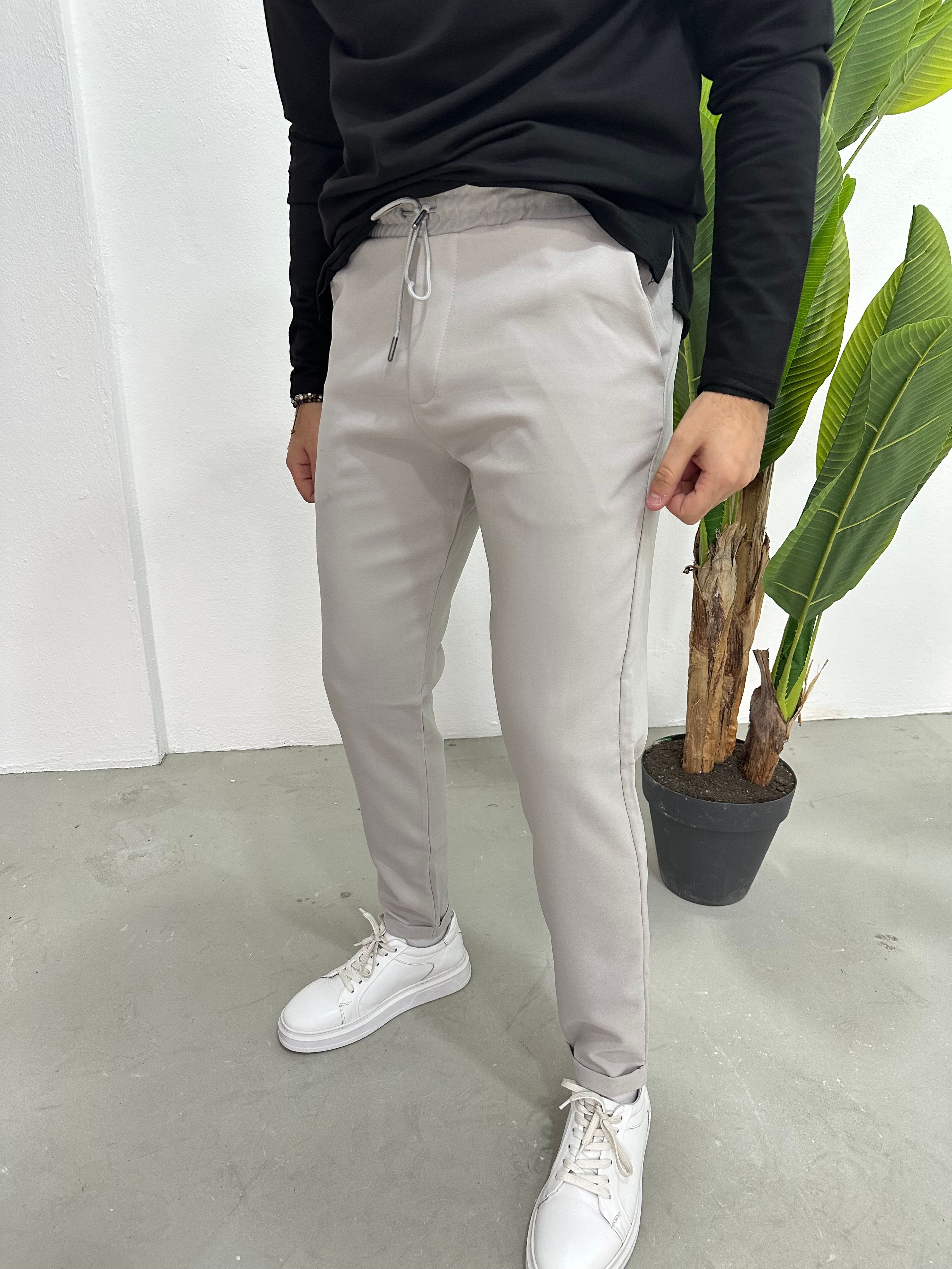 Basic Jogger Pantolon - gri