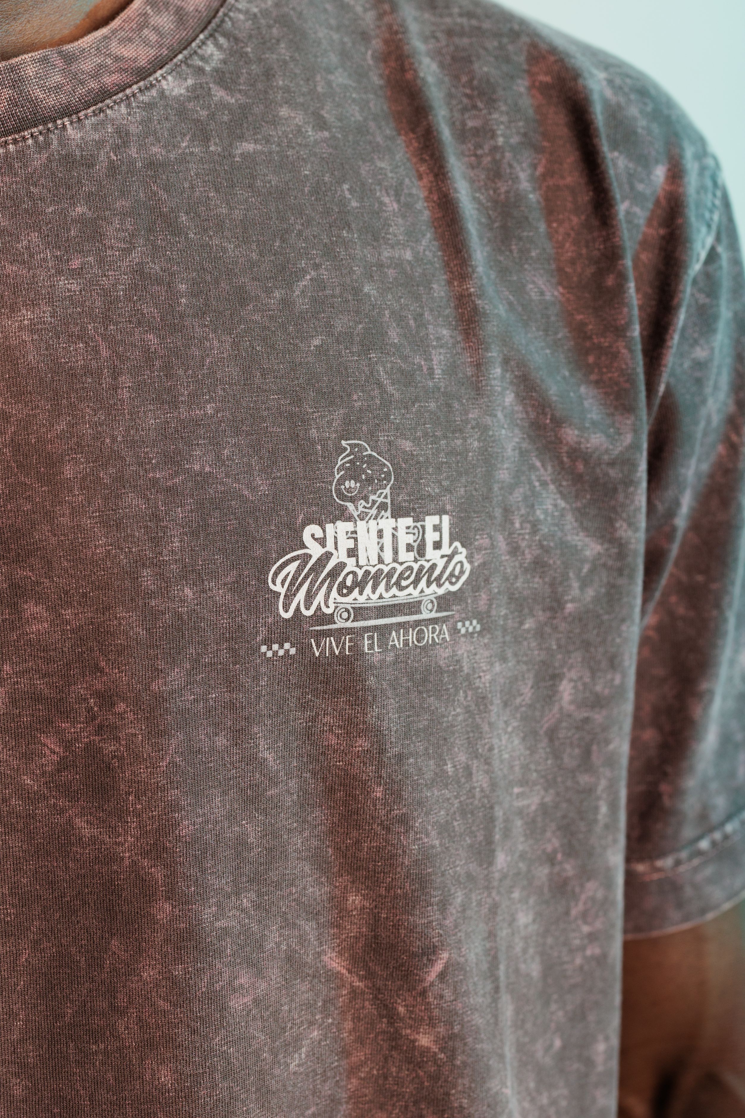Siente El Momento Oak Coffee Yıkamalı Oversize Tshirt