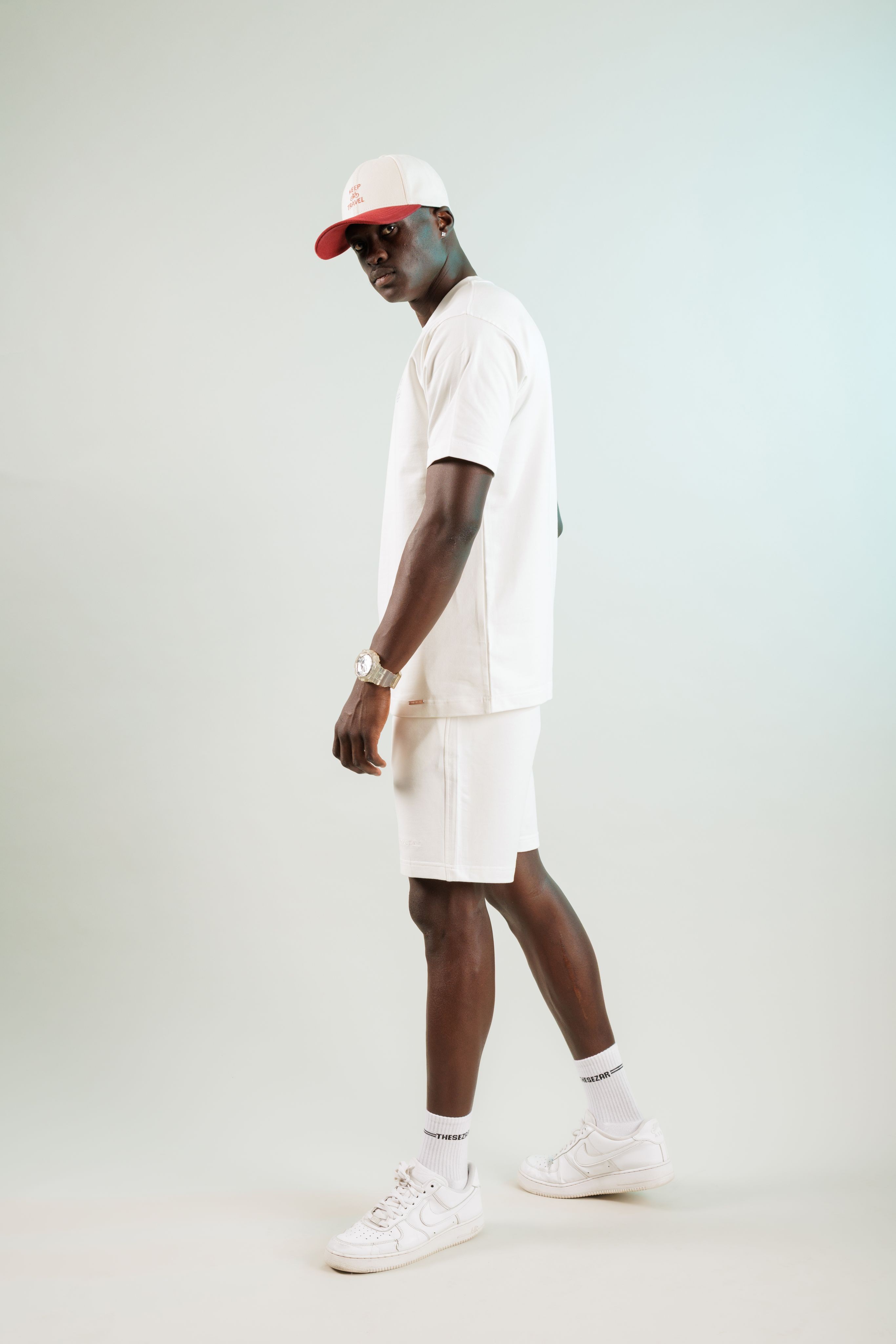 No Rush Just Vibes Ekru Oversize Tshirt