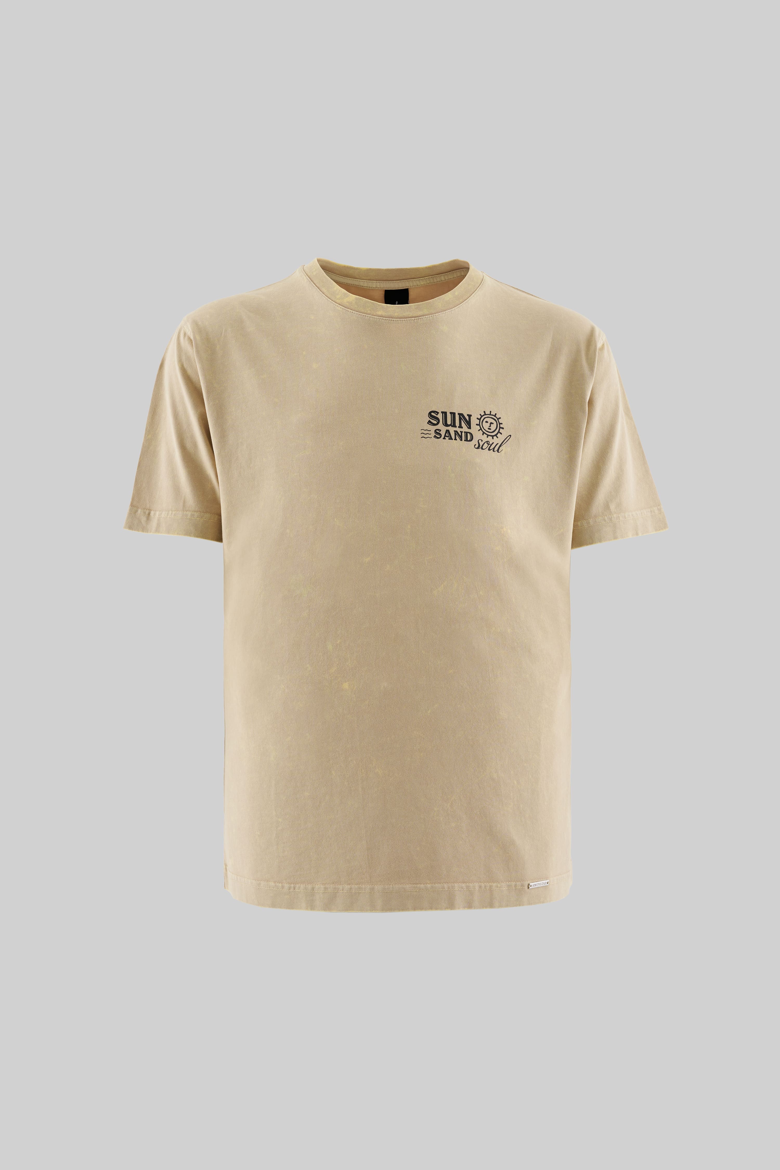 Sun Sand Soul Soft Bej Yıkamalı Oversize Tshirt