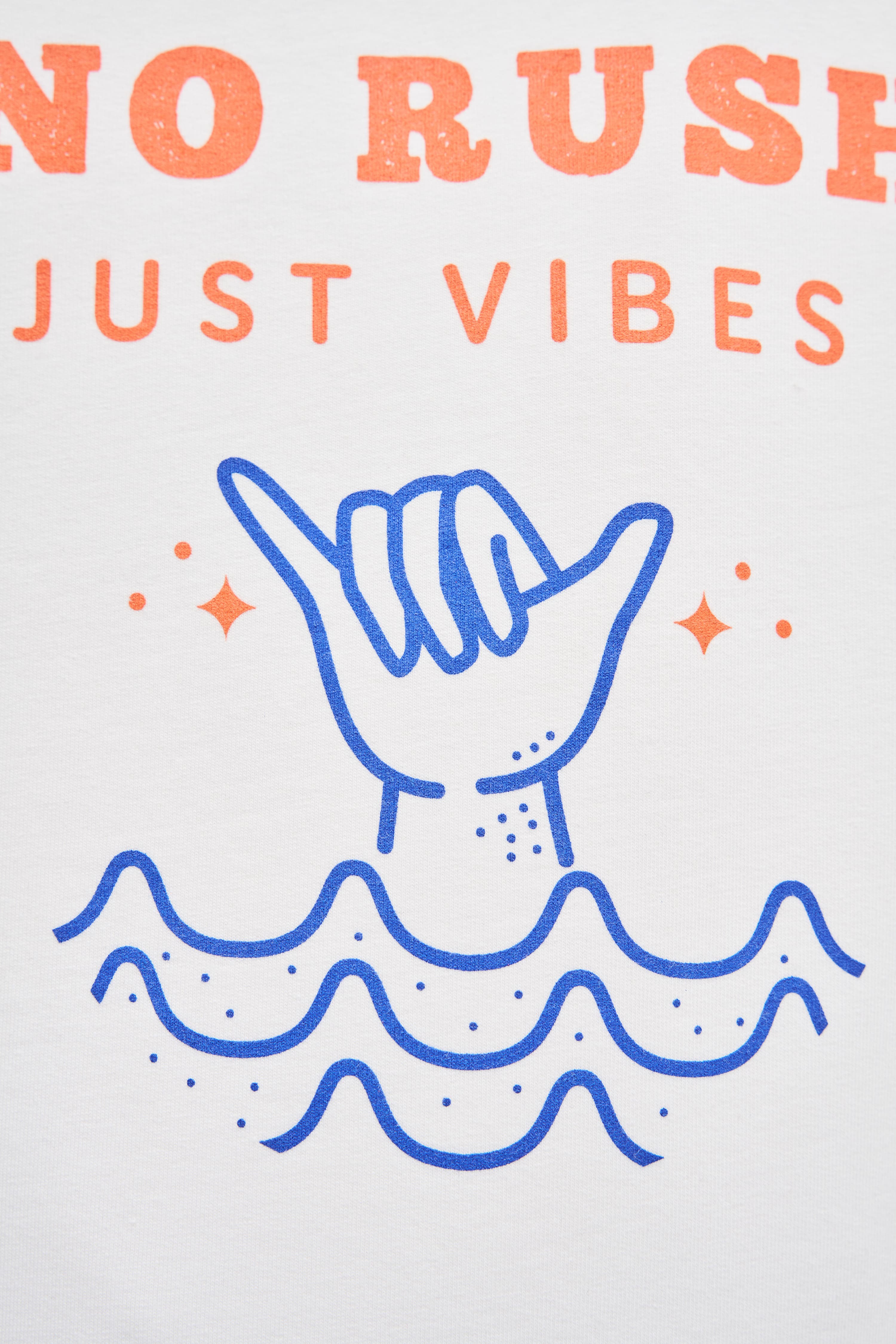 No Rush Just Vibes Ekru Oversize Tshirt