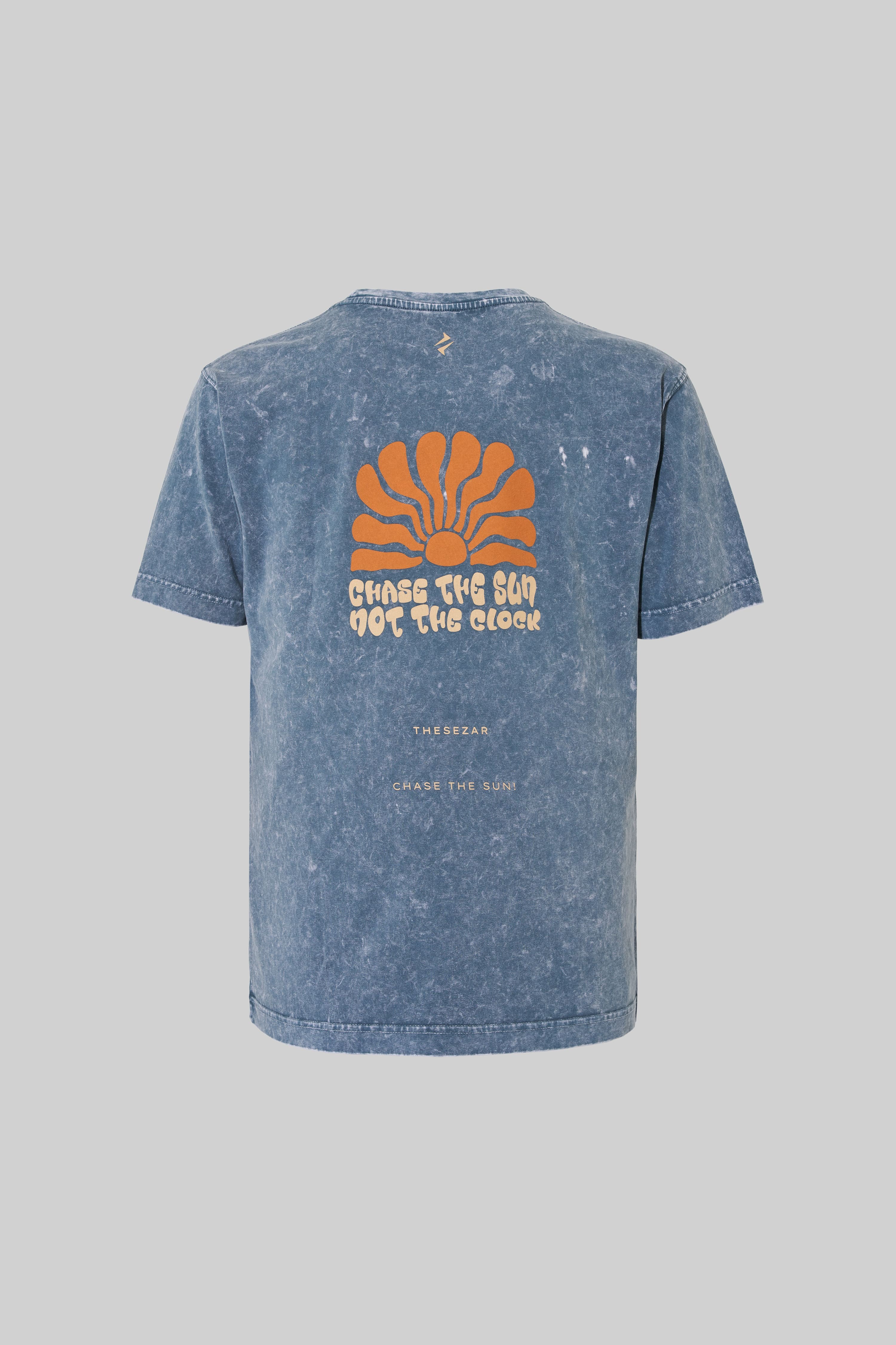 Chase The Sun Antrasit Yıkamalı Oversize Tshirt