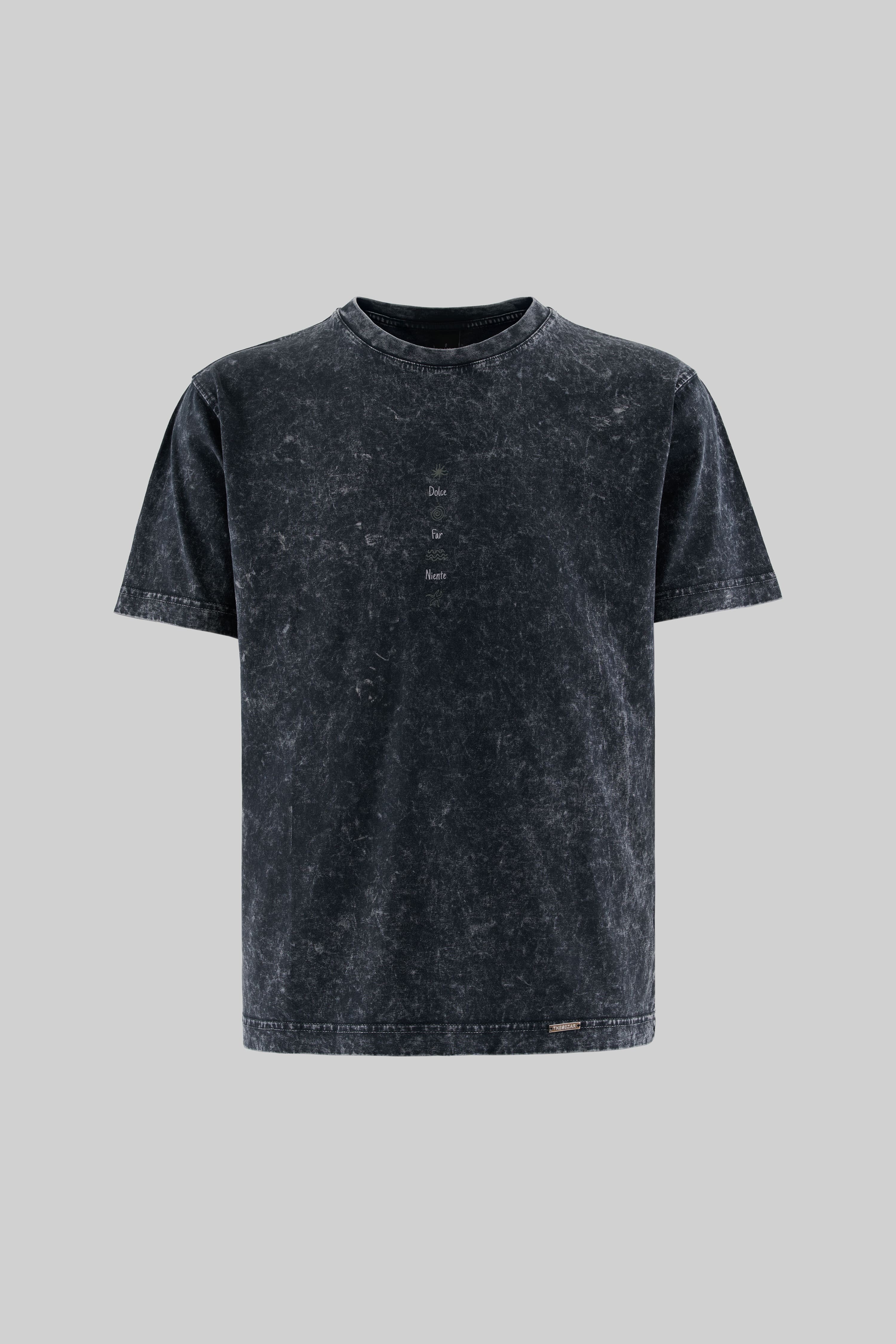 Dolce Far Niente Dark Black Yıkamalı Oversize Tshirt