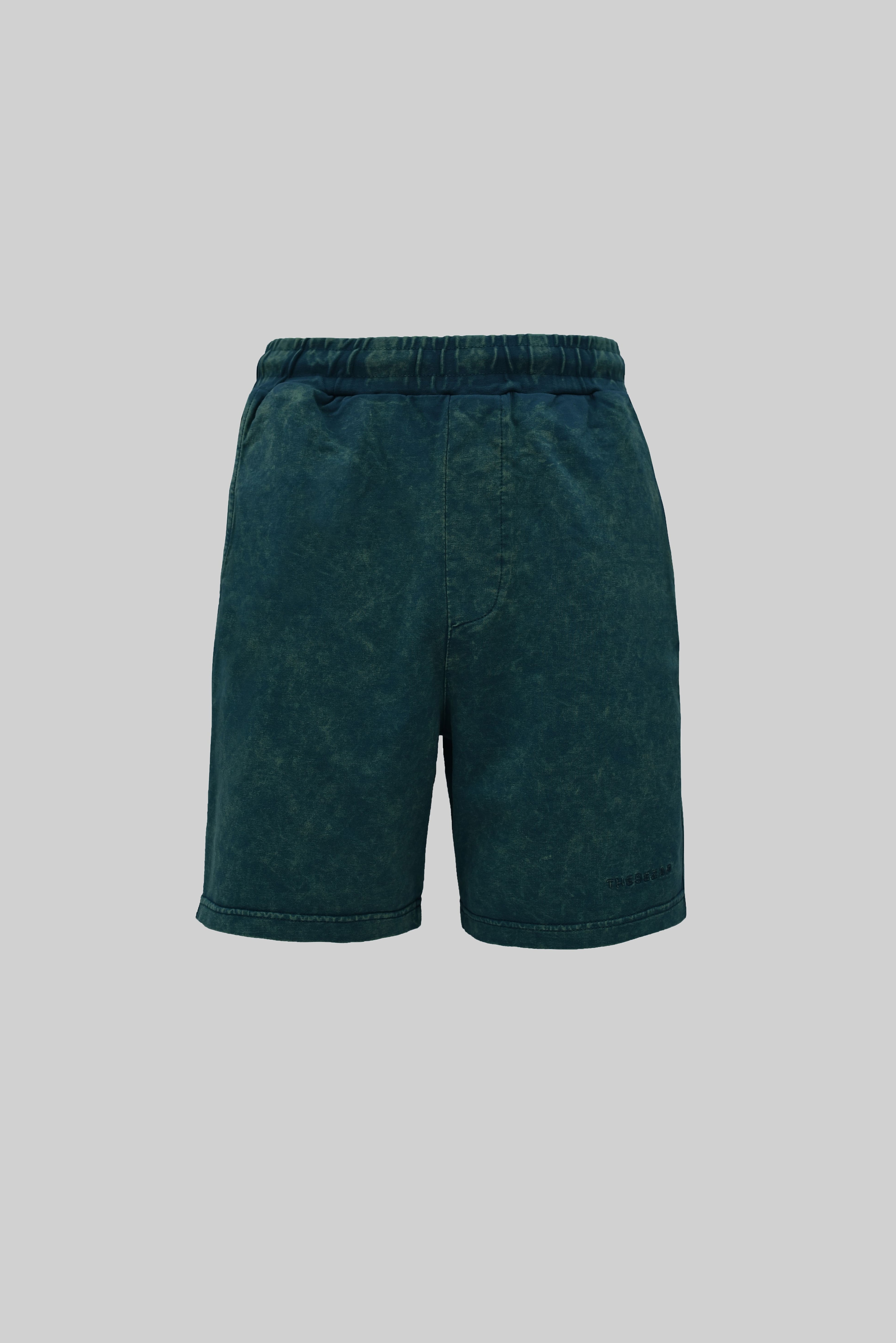 Oil Green Yıkamalı Relax Fit Şort