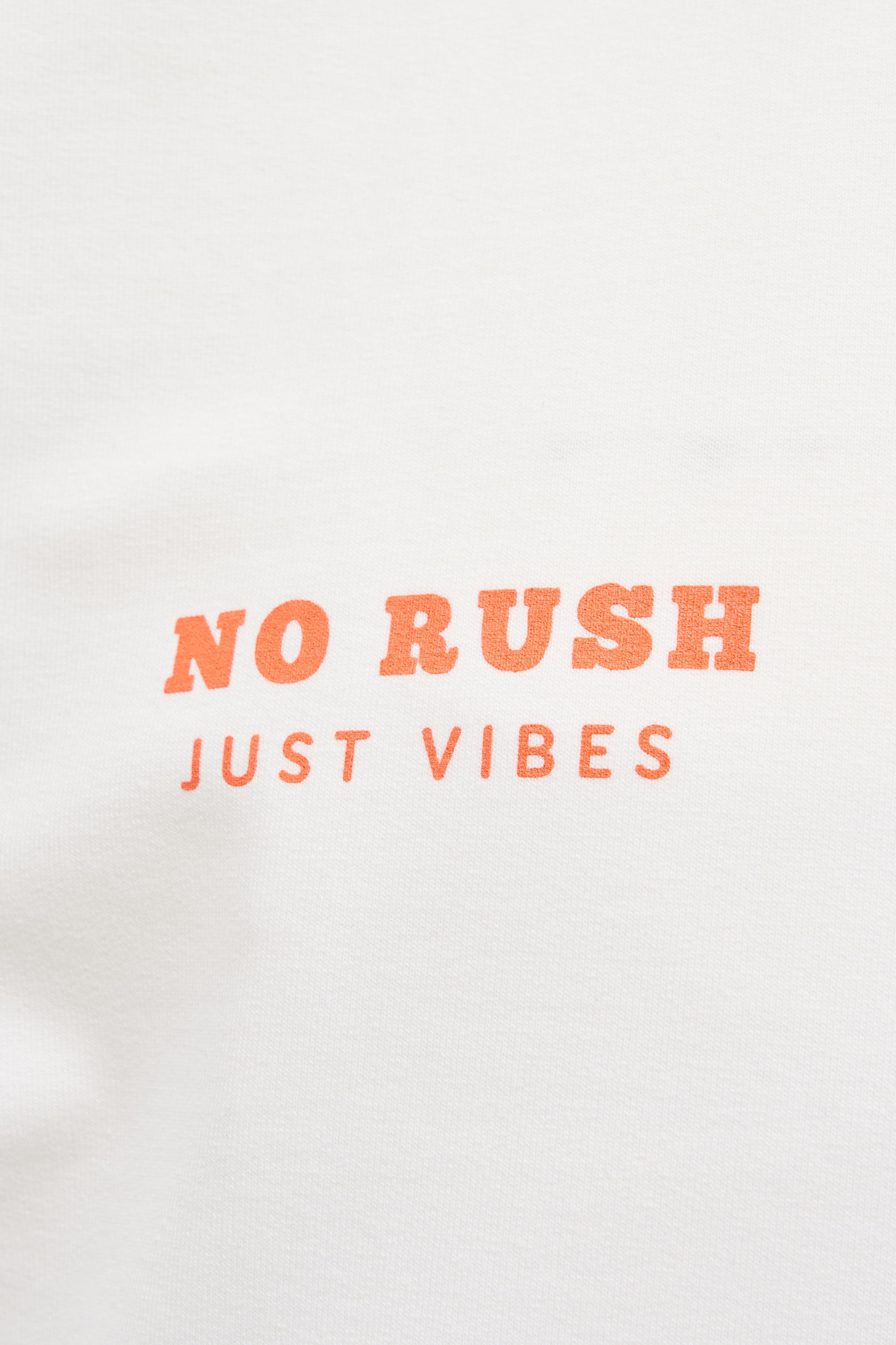 No Rush Just Vibes Ekru Oversize Tshirt
