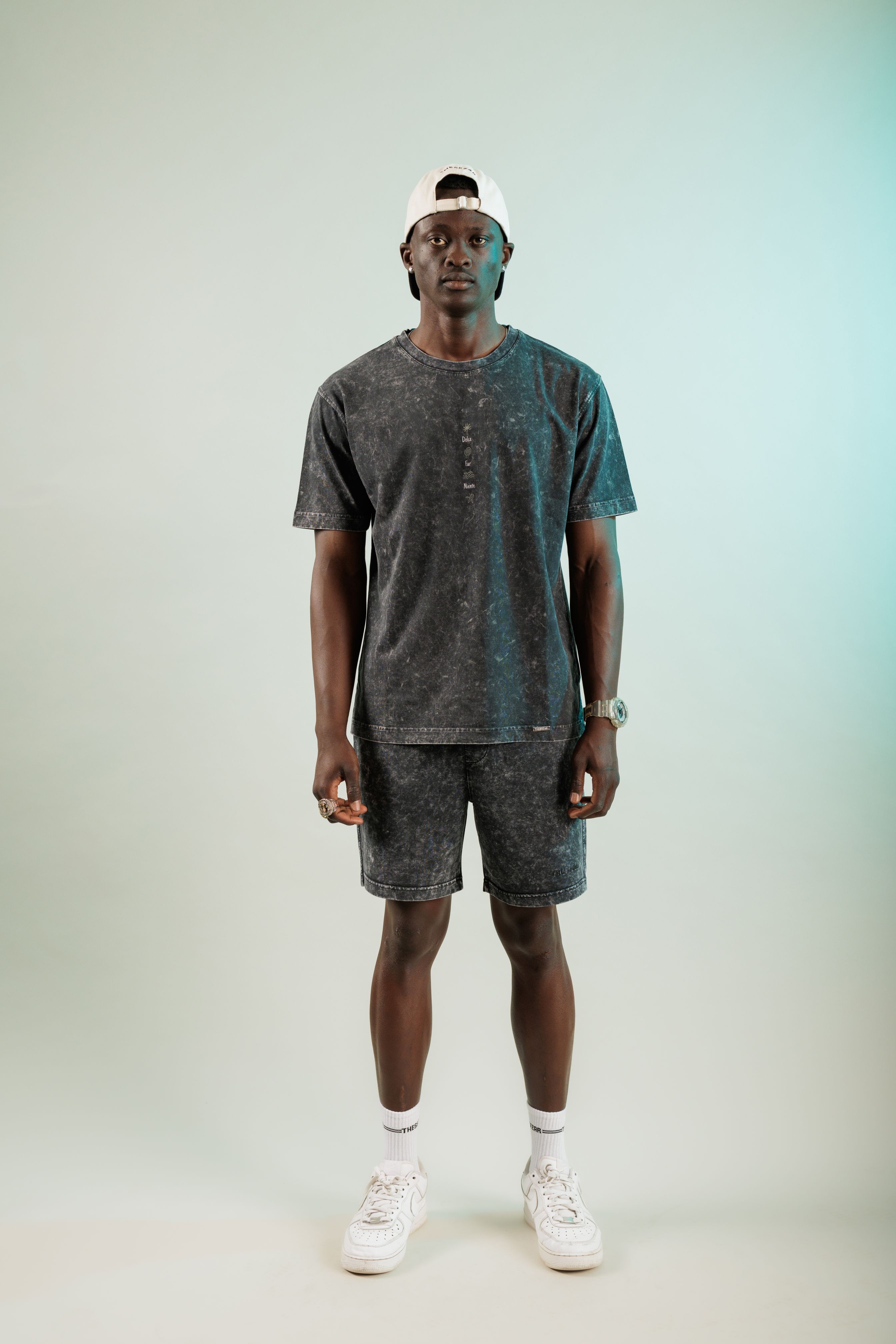 Dolce Far Niente Dark Black Yıkamalı Oversize Tshirt