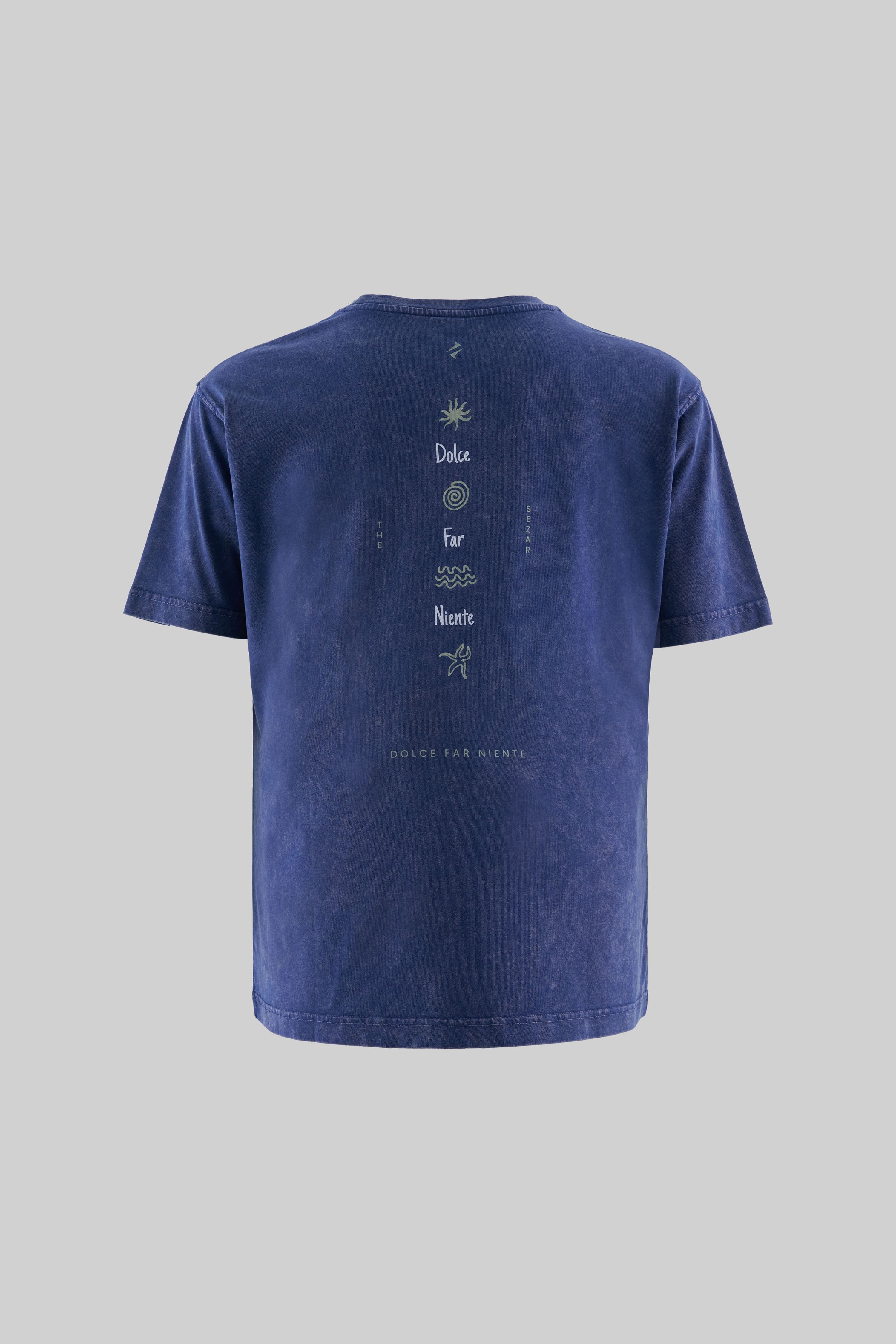 Dolce Far Niente Midnight Blue Yıkamalı Oversize Tshirt