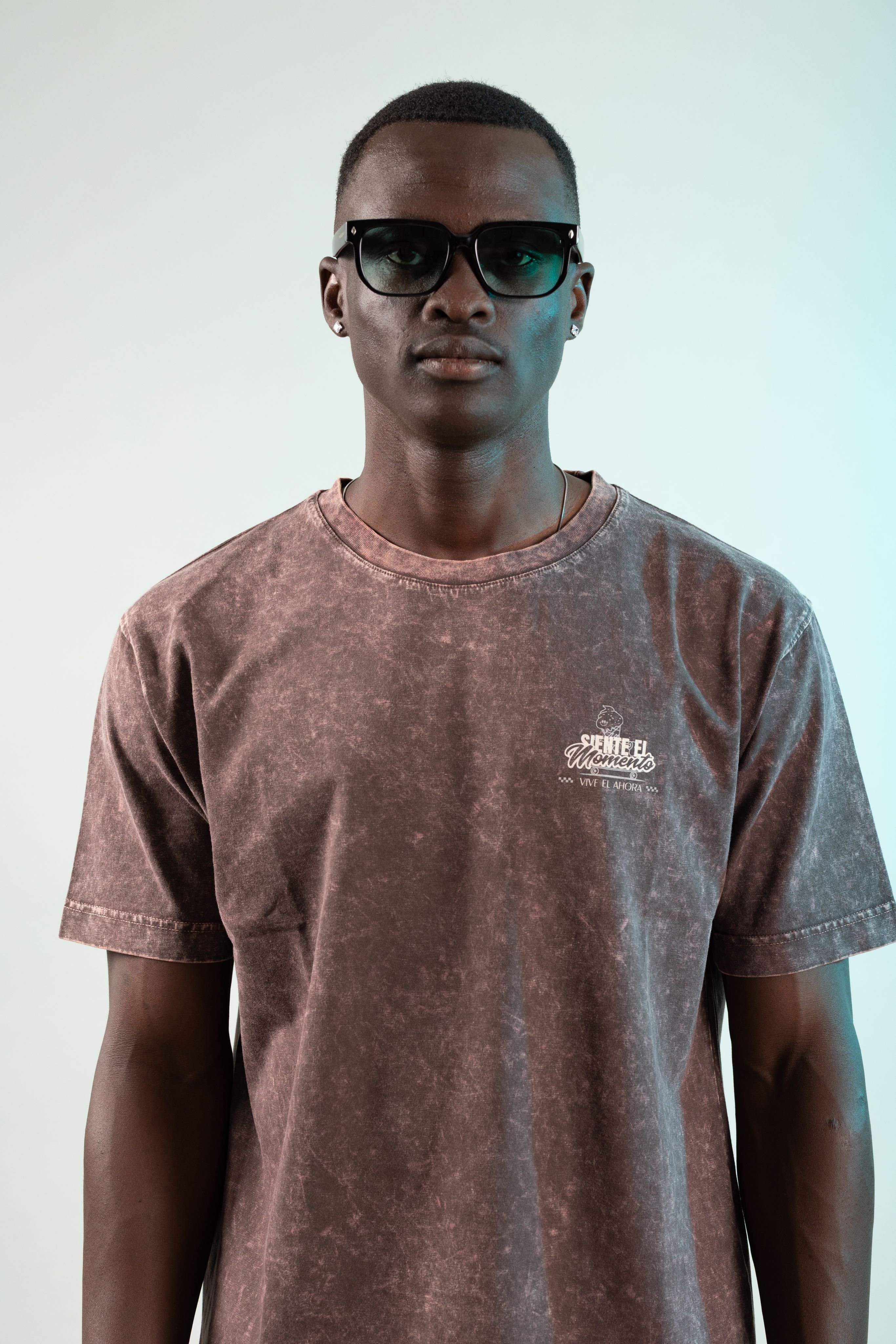 Siente El Momento Oak Coffee Yıkamalı Oversize Tshirt