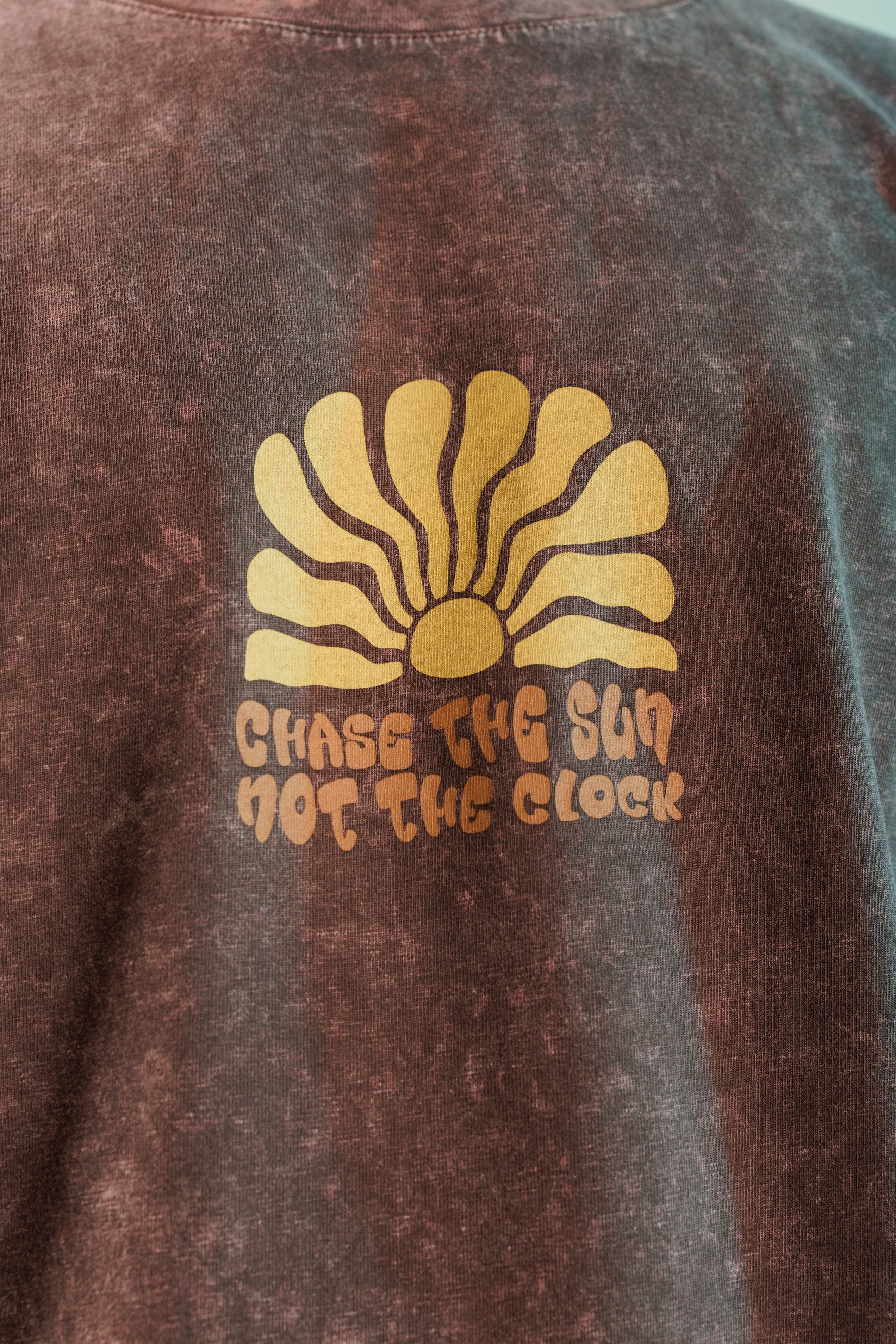 Chase The Sun Oak Coffee Yıkamalı Oversize Tshirt
