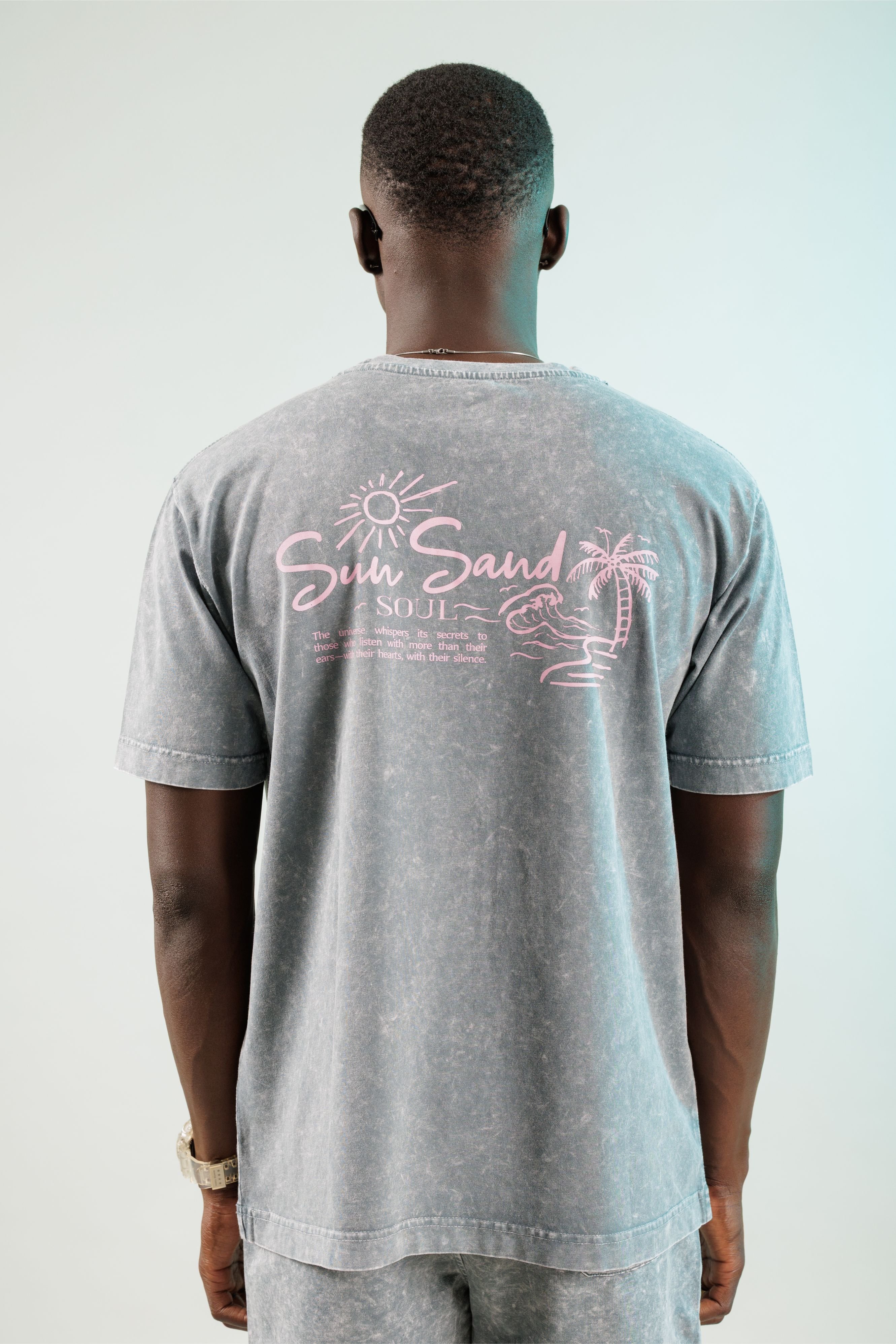 Sun Sand Soul Antrasit Yıkamalı Oversize Tshirt