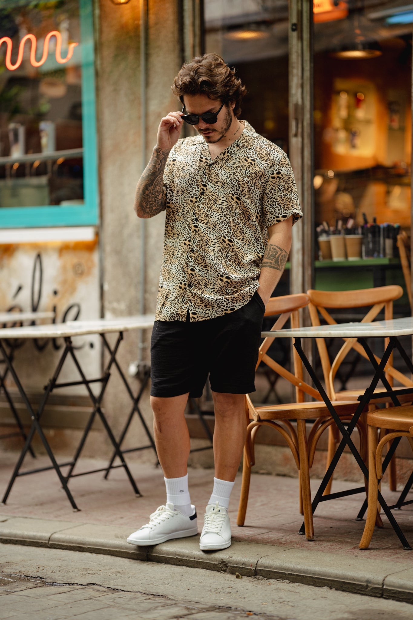 Ibiza -colored viscose shirt