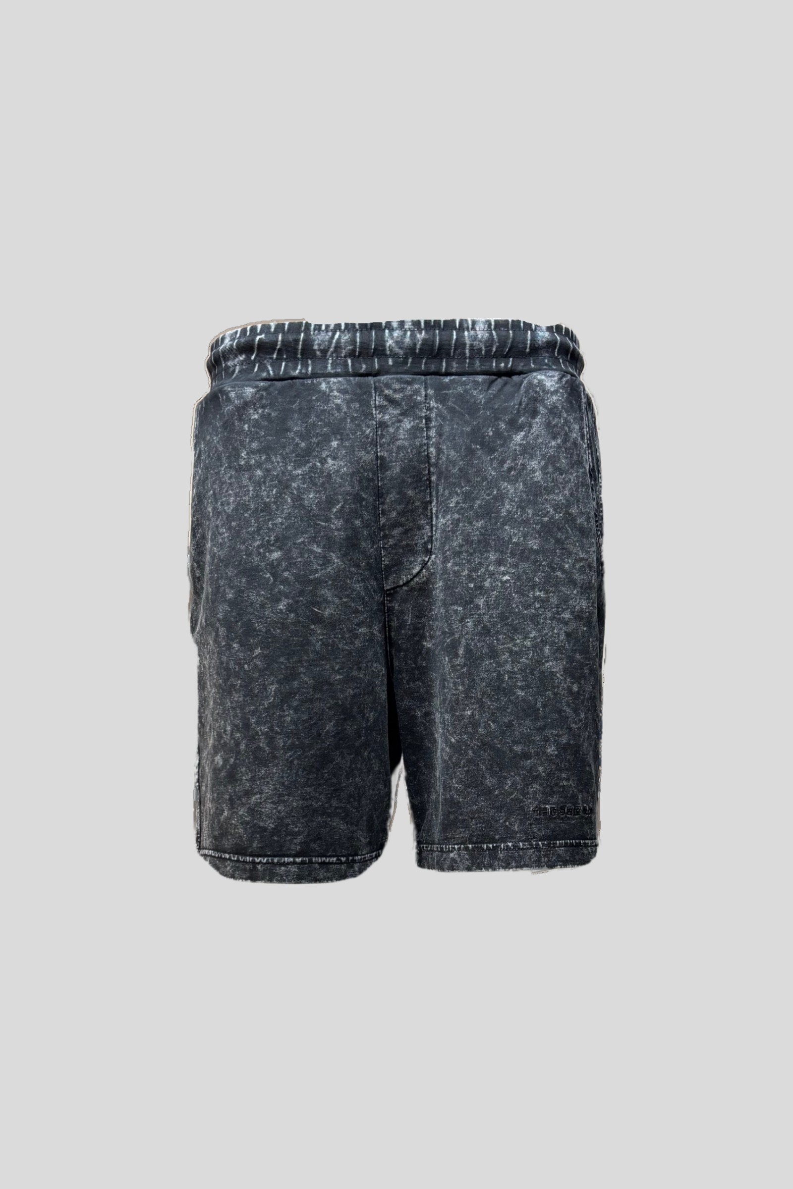 Dark Black Yıkamalı Relax Fit Şort