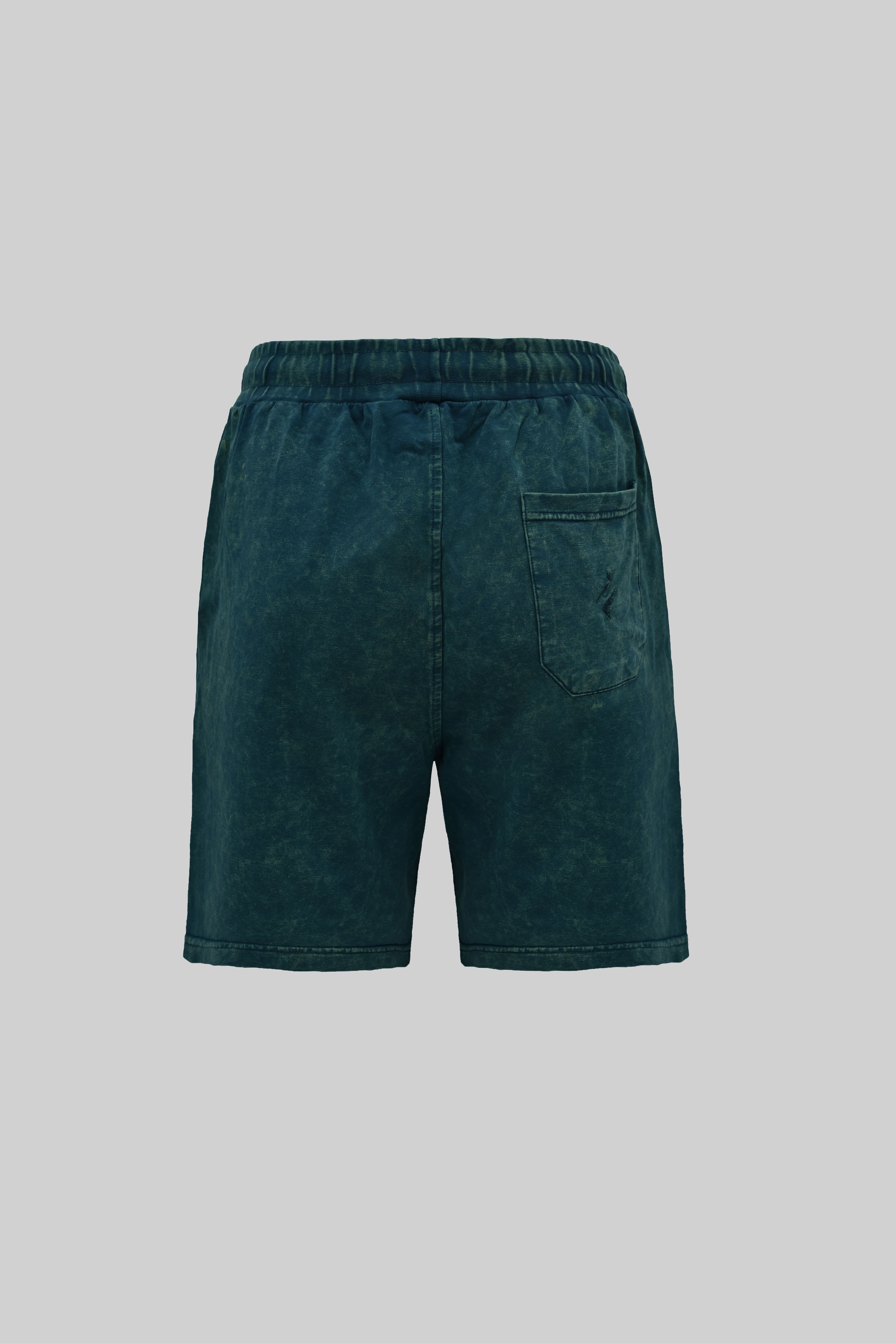 Oil Green Yıkamalı Relax Fit Şort