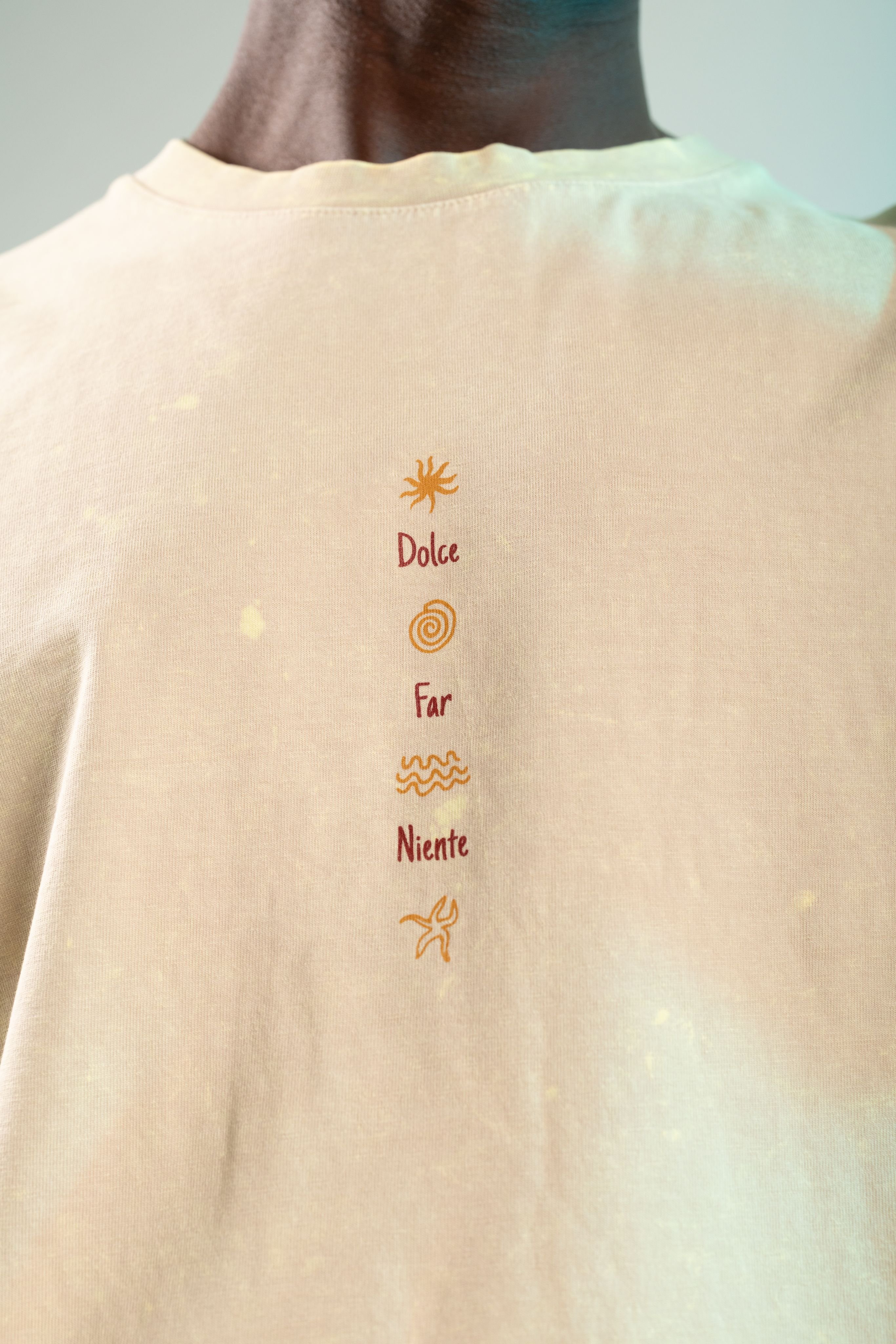 Dolce Far Niente Soft Bej Yıkamalı Oversize Tshirt