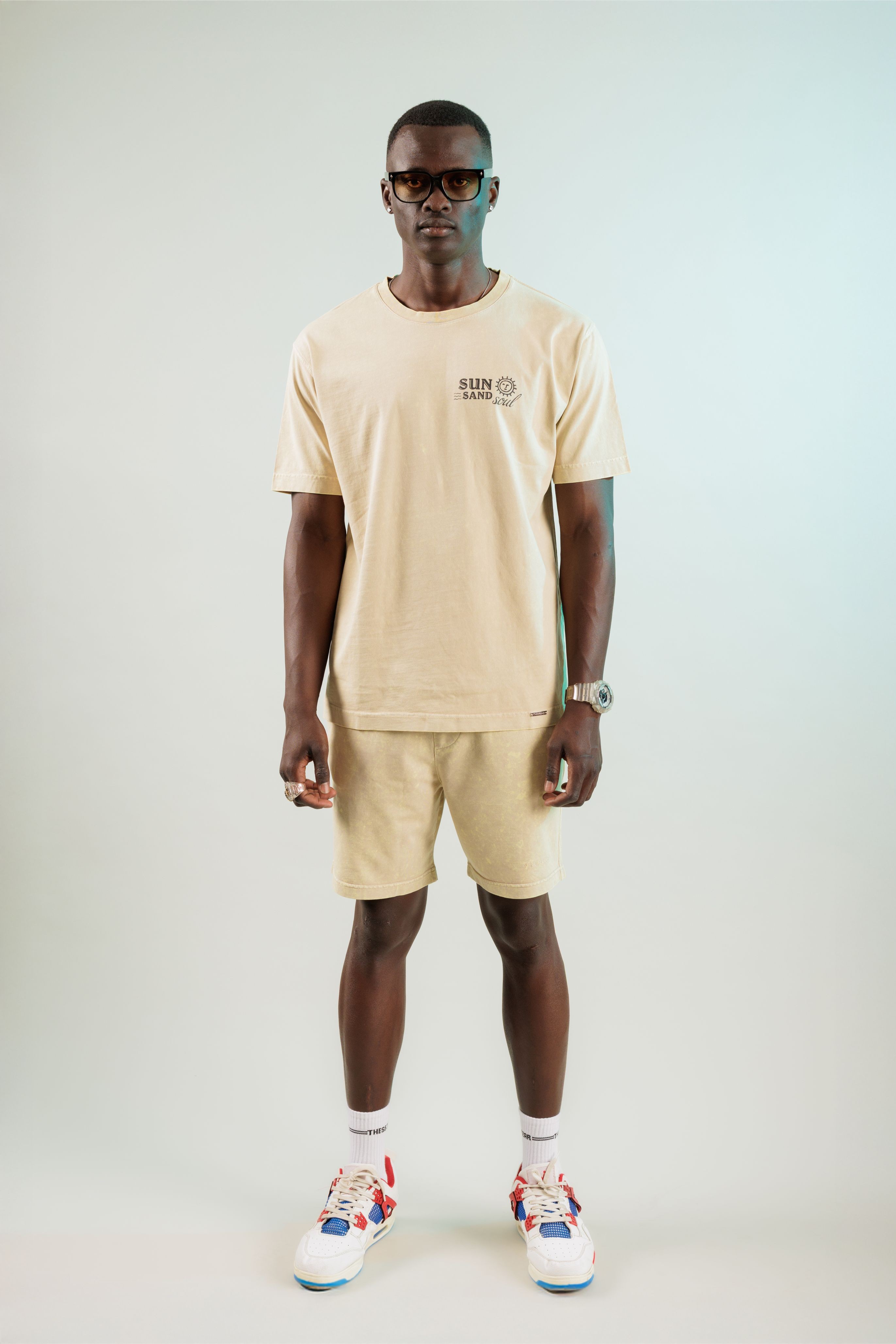 Sun Sand Soul Soft Bej Yıkamalı Oversize Tshirt