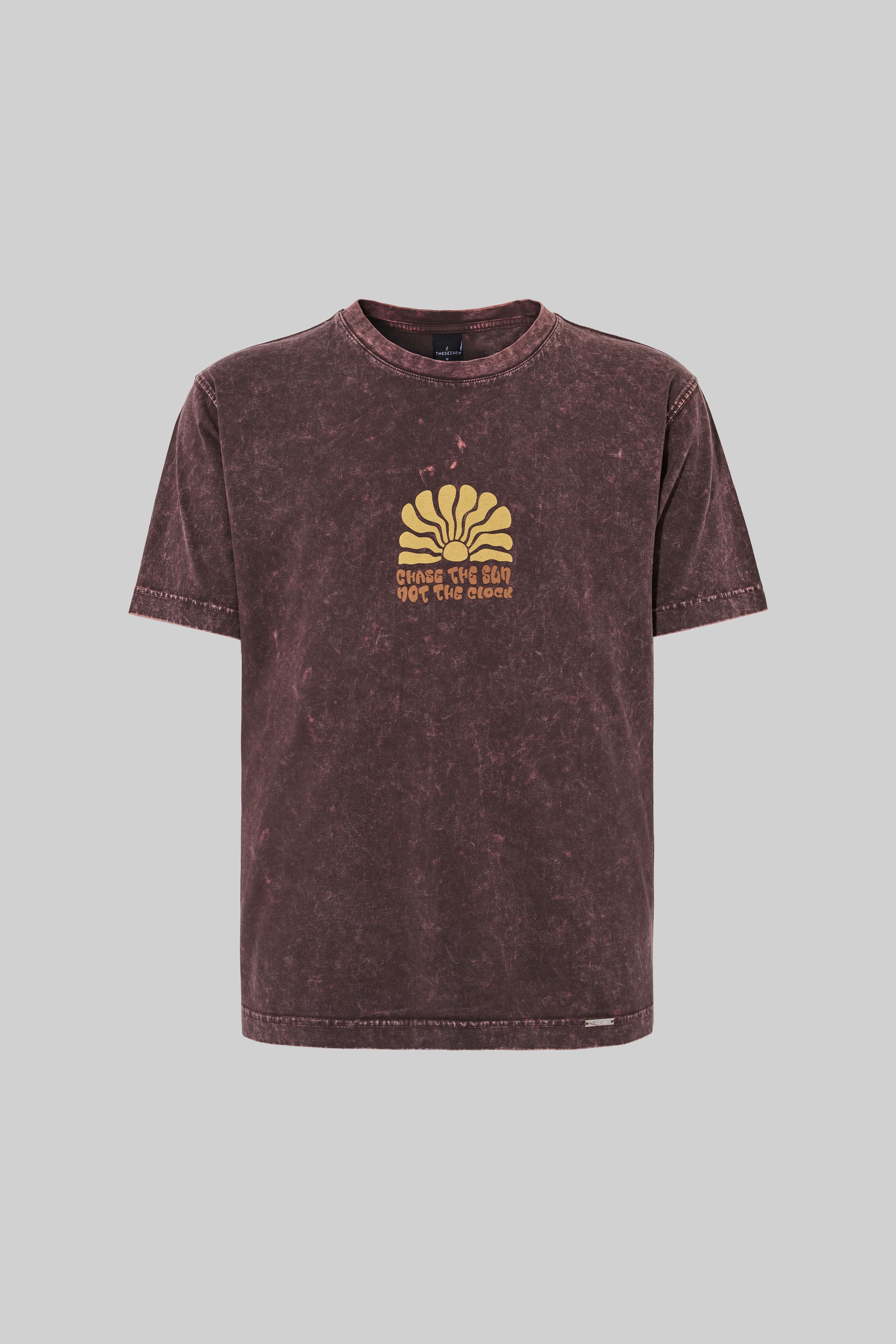Chase The Sun Oak Coffee Yıkamalı Oversize Tshirt