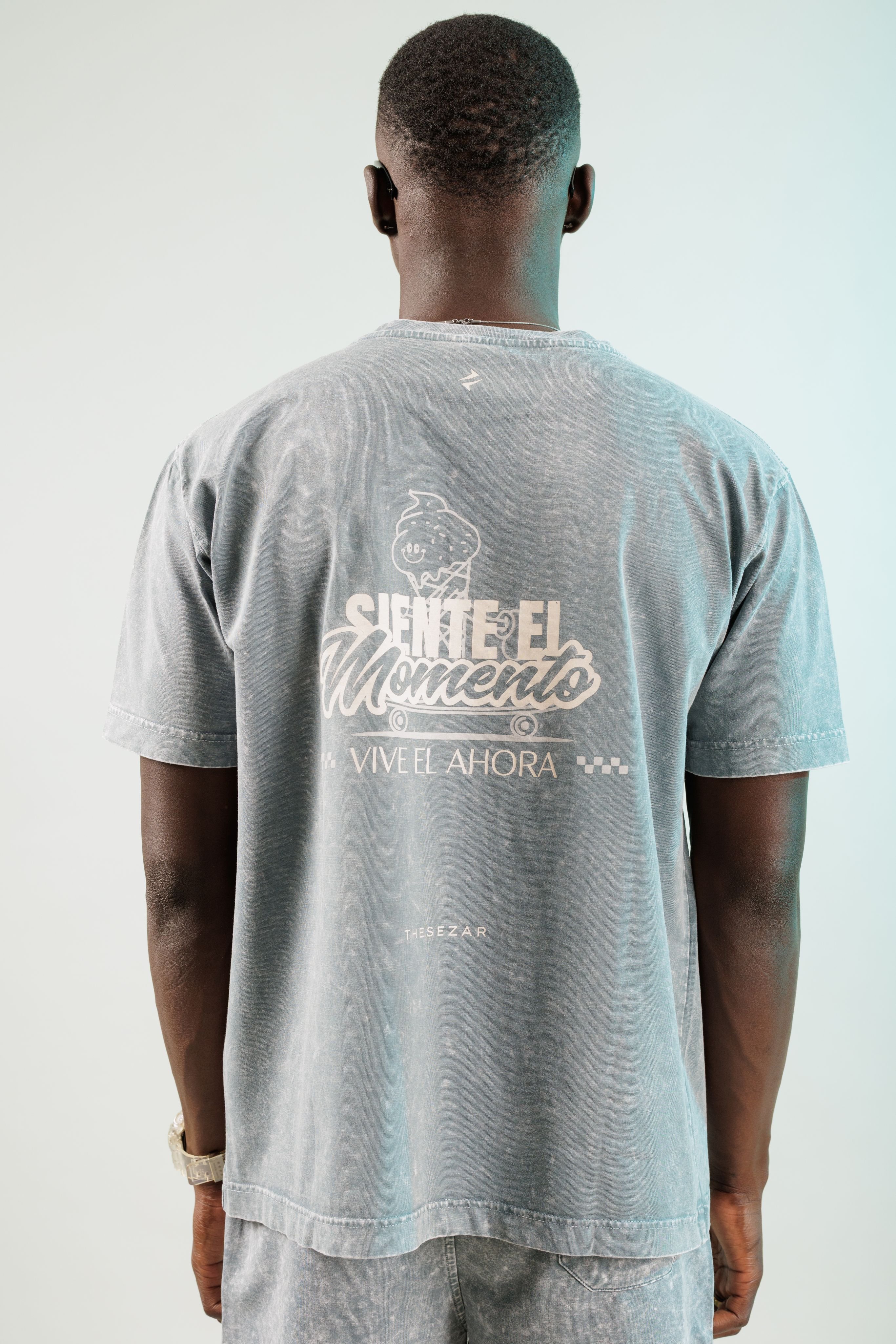Siente El Momento Antrasit Yıkamalı Oversize Tshirt