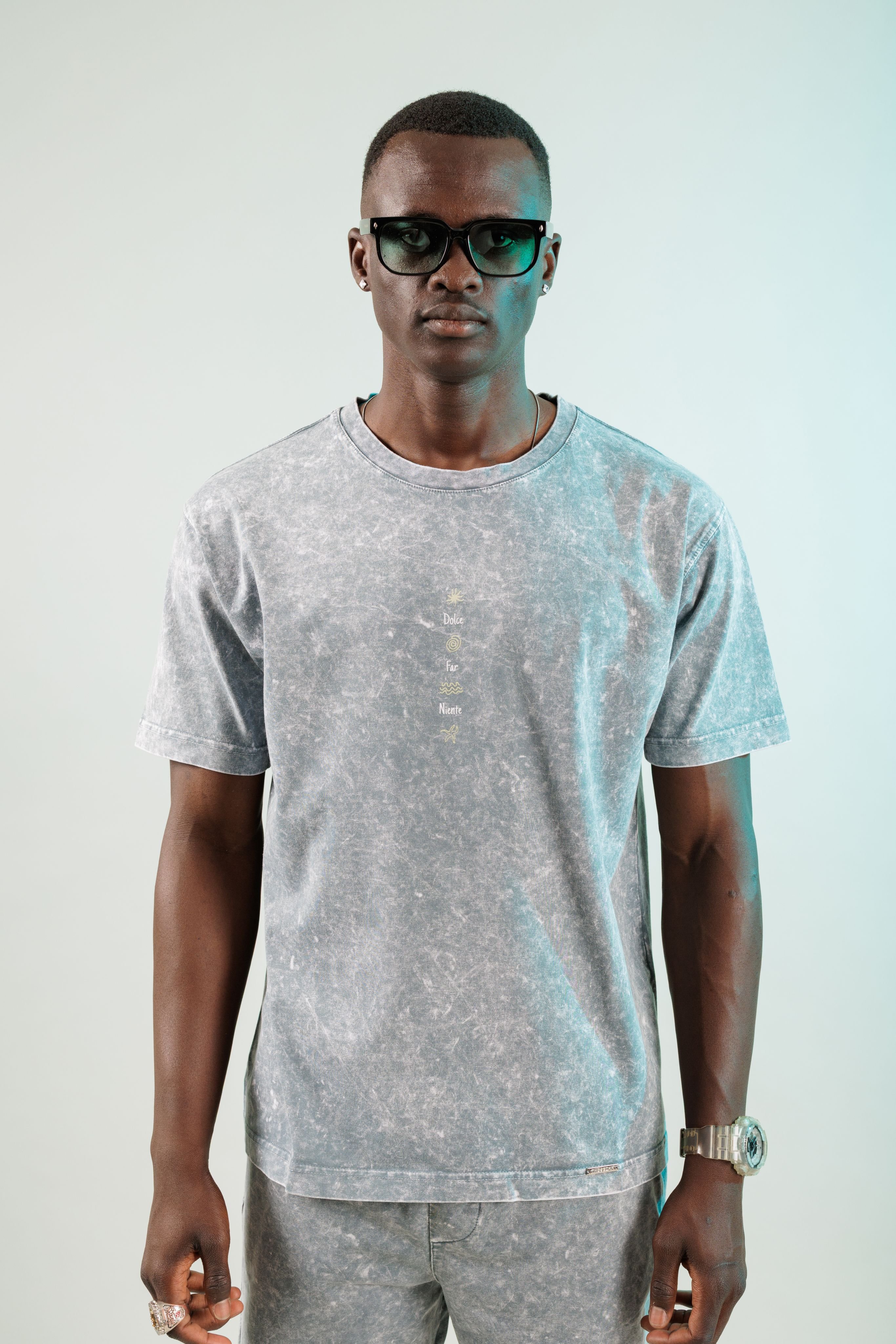 Dolce Far Niente Antrasit Yıkamalı Oversize Tshirt