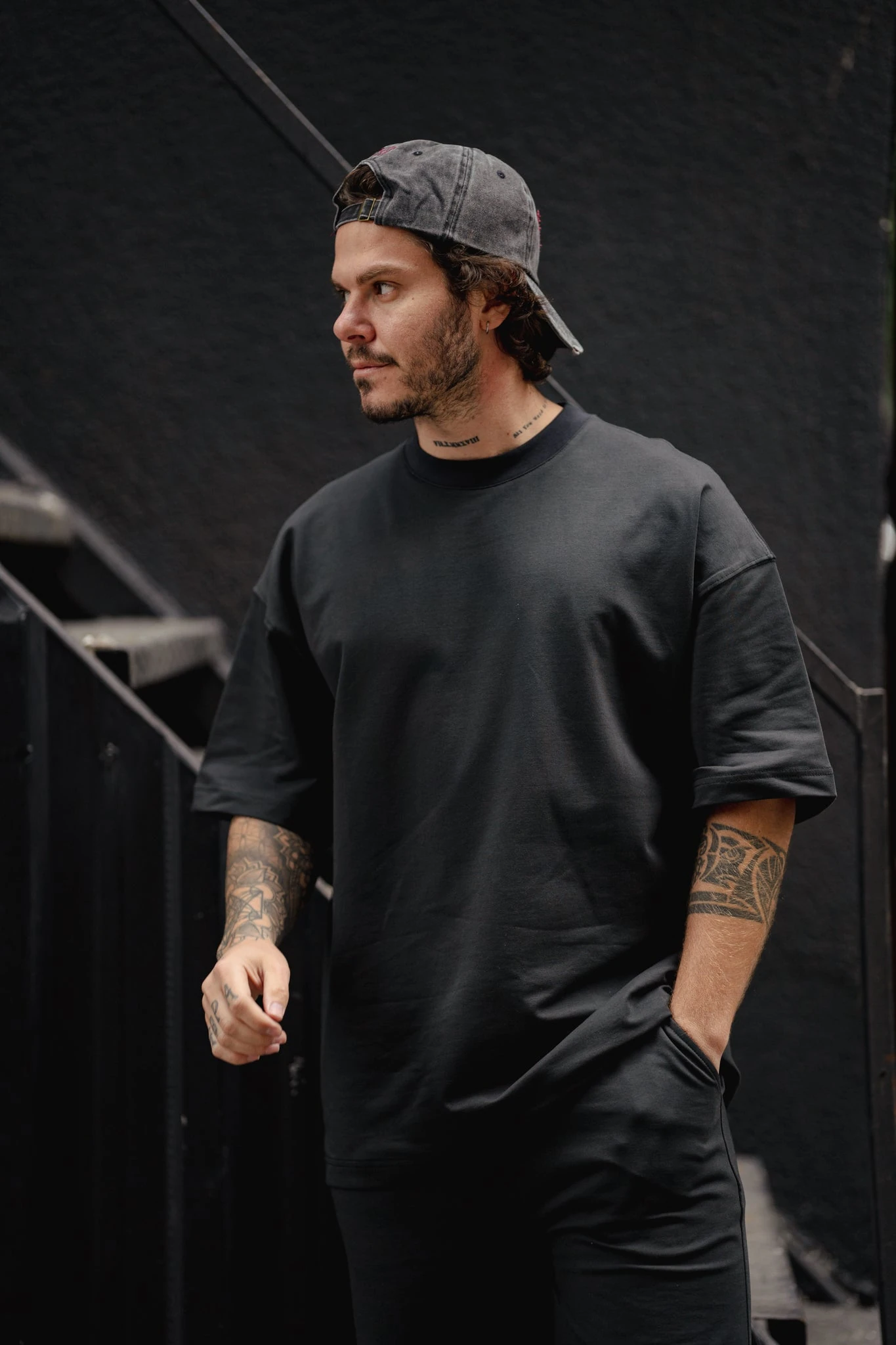 Plus Size Black Oversize T-Shirt main image 1