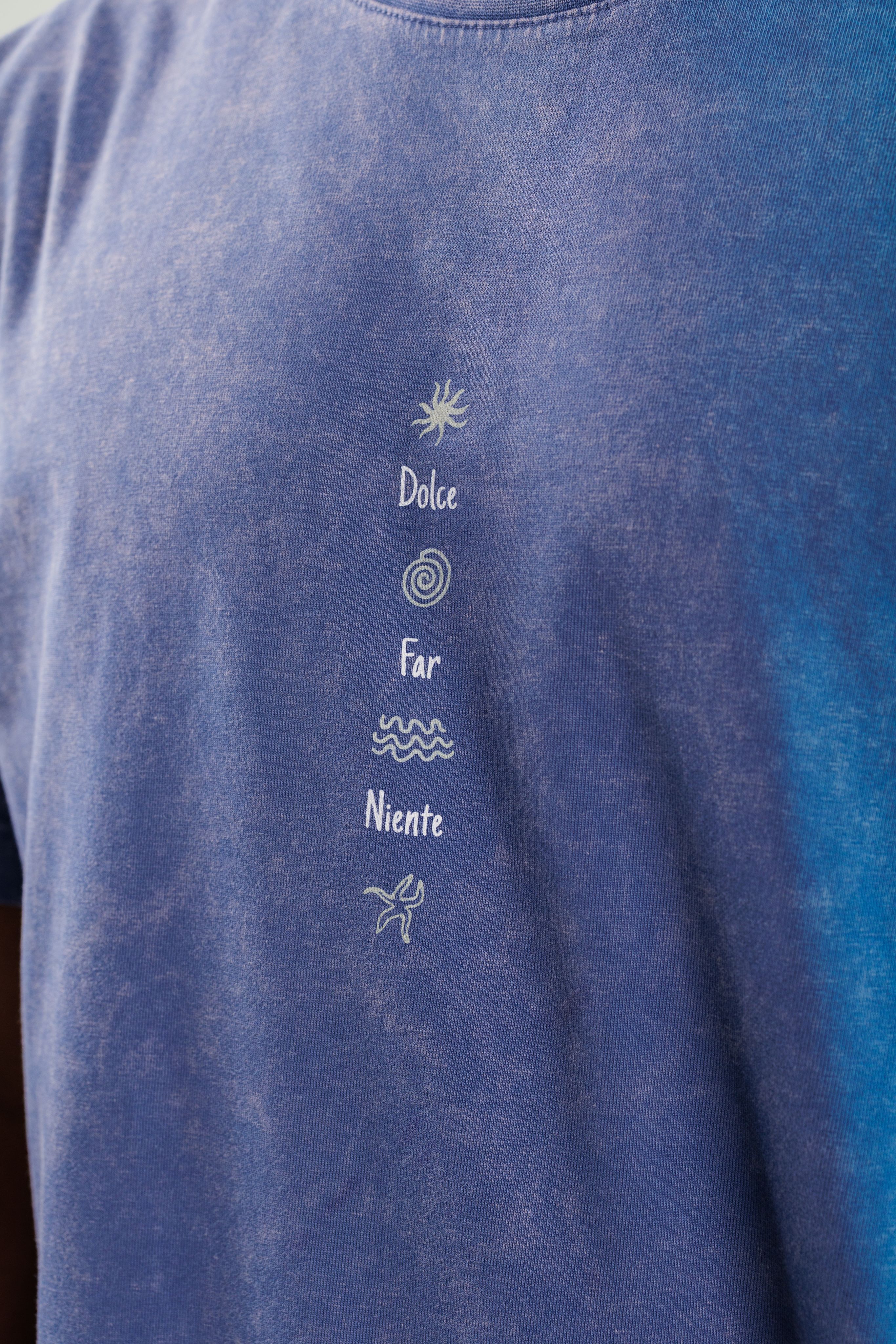 Dolce Far Niente Midnight Blue Yıkamalı Oversize Tshirt