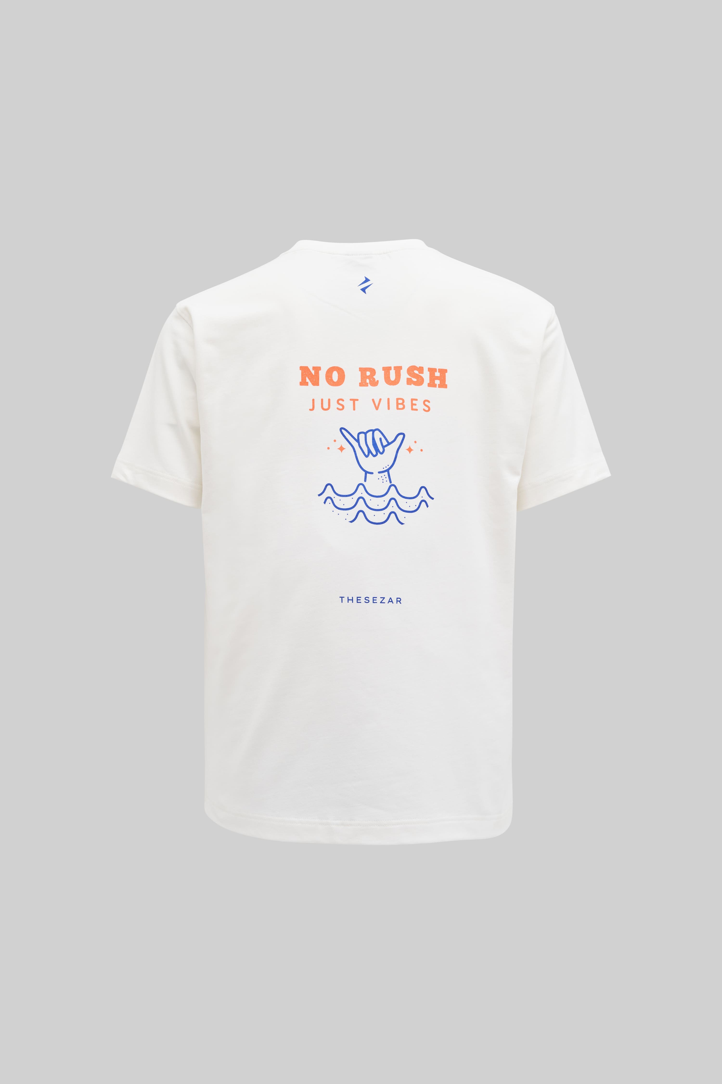 No Rush Just Vibes Ekru Oversize Tshirt