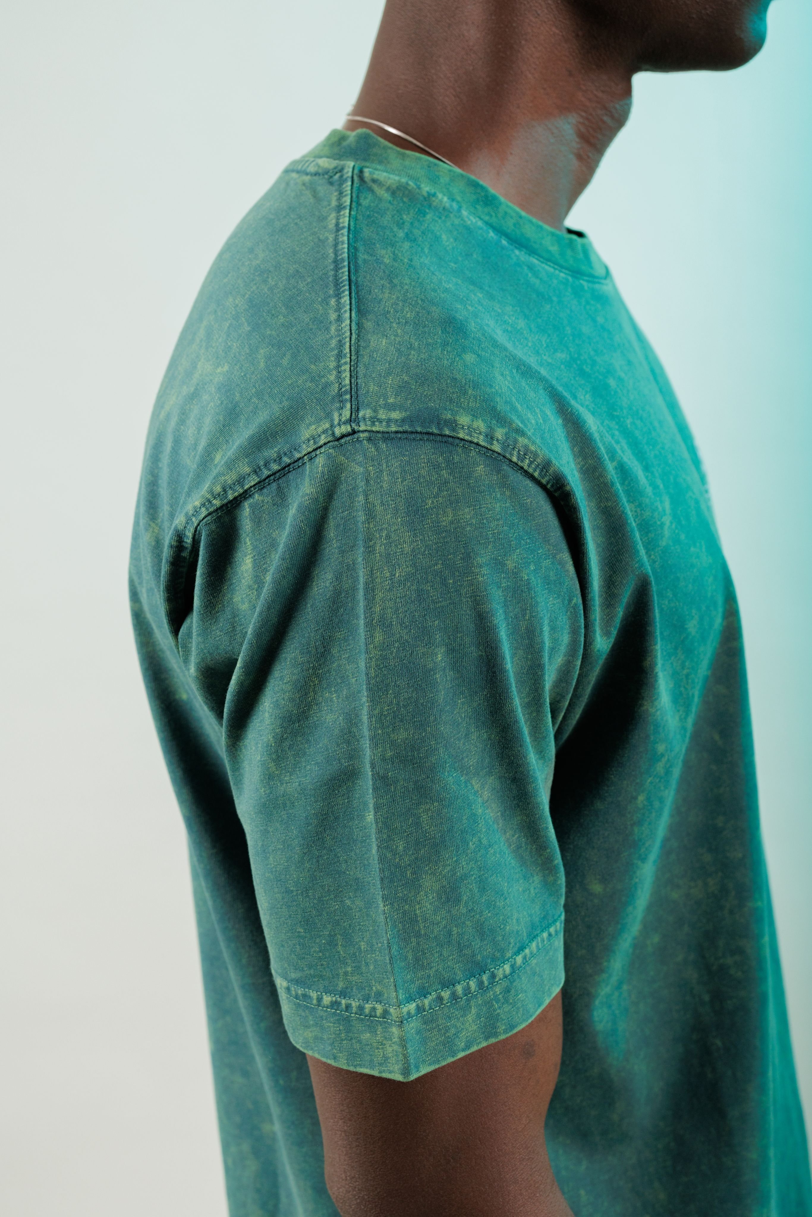 Sun Sand Soul Oil Green Yıkamalı Oversize Tshirt