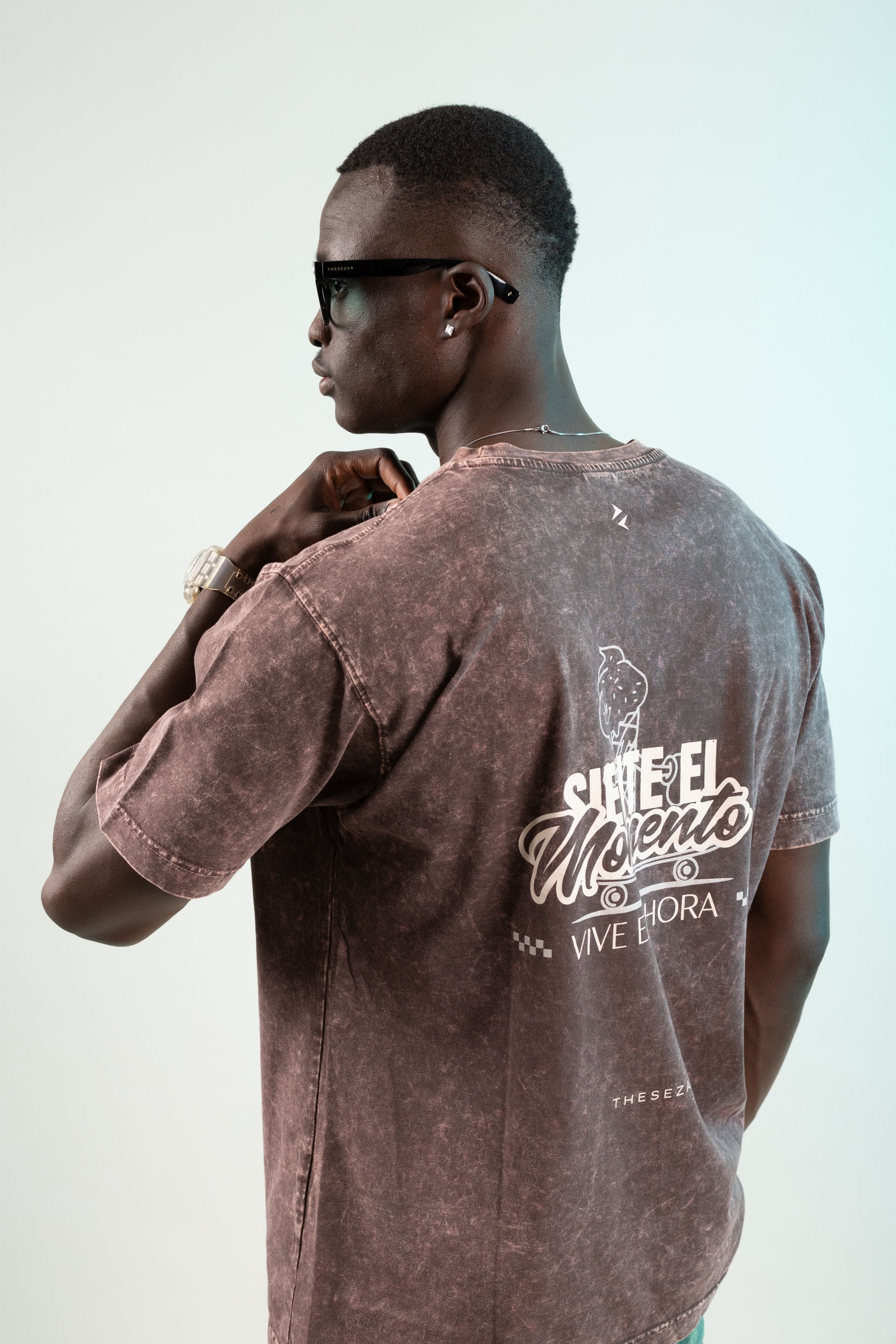 Siente El Momento Oak Coffee Yıkamalı Oversize Tshirt