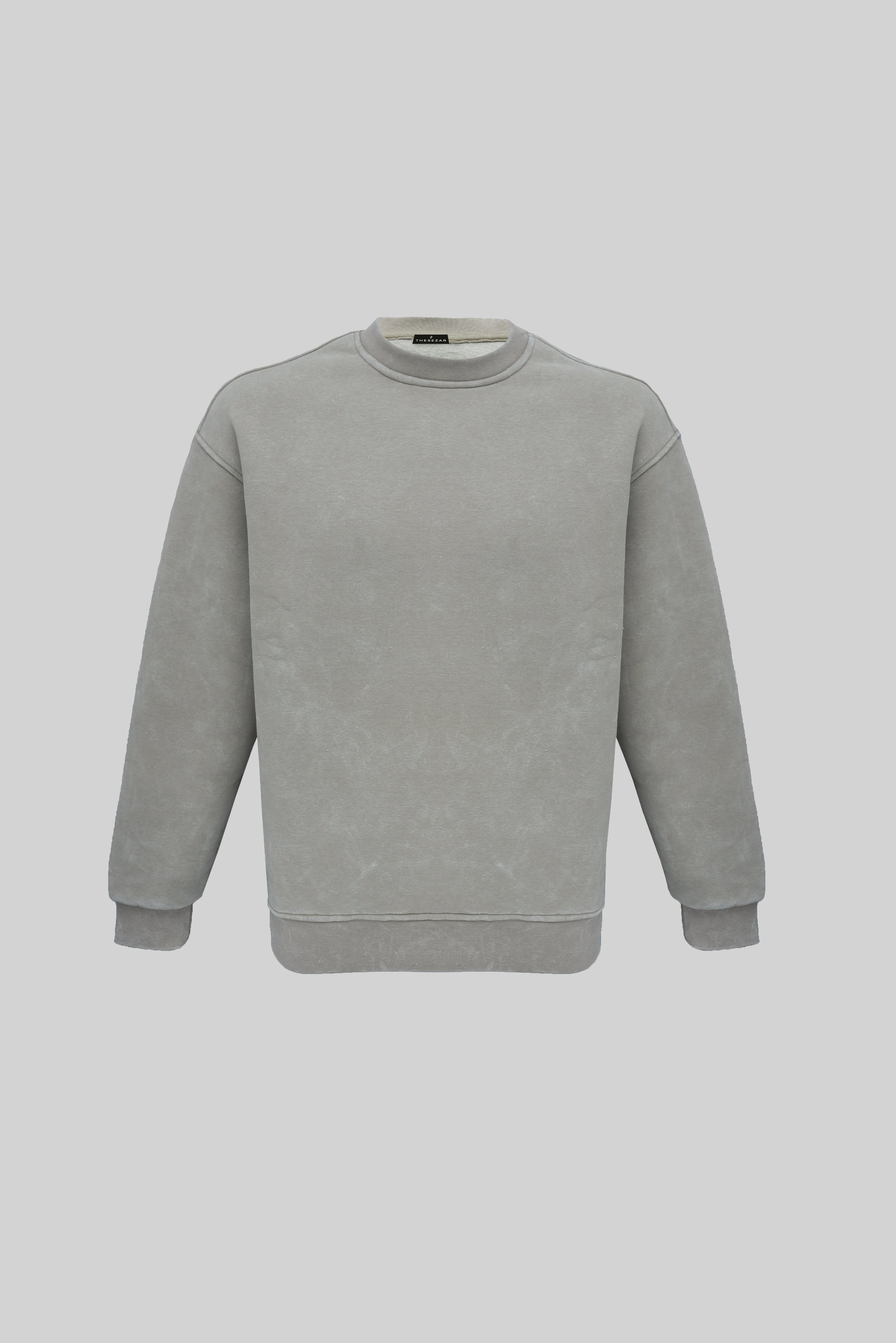 Açık Vizon Basic Yıkamalı Sweatshirt