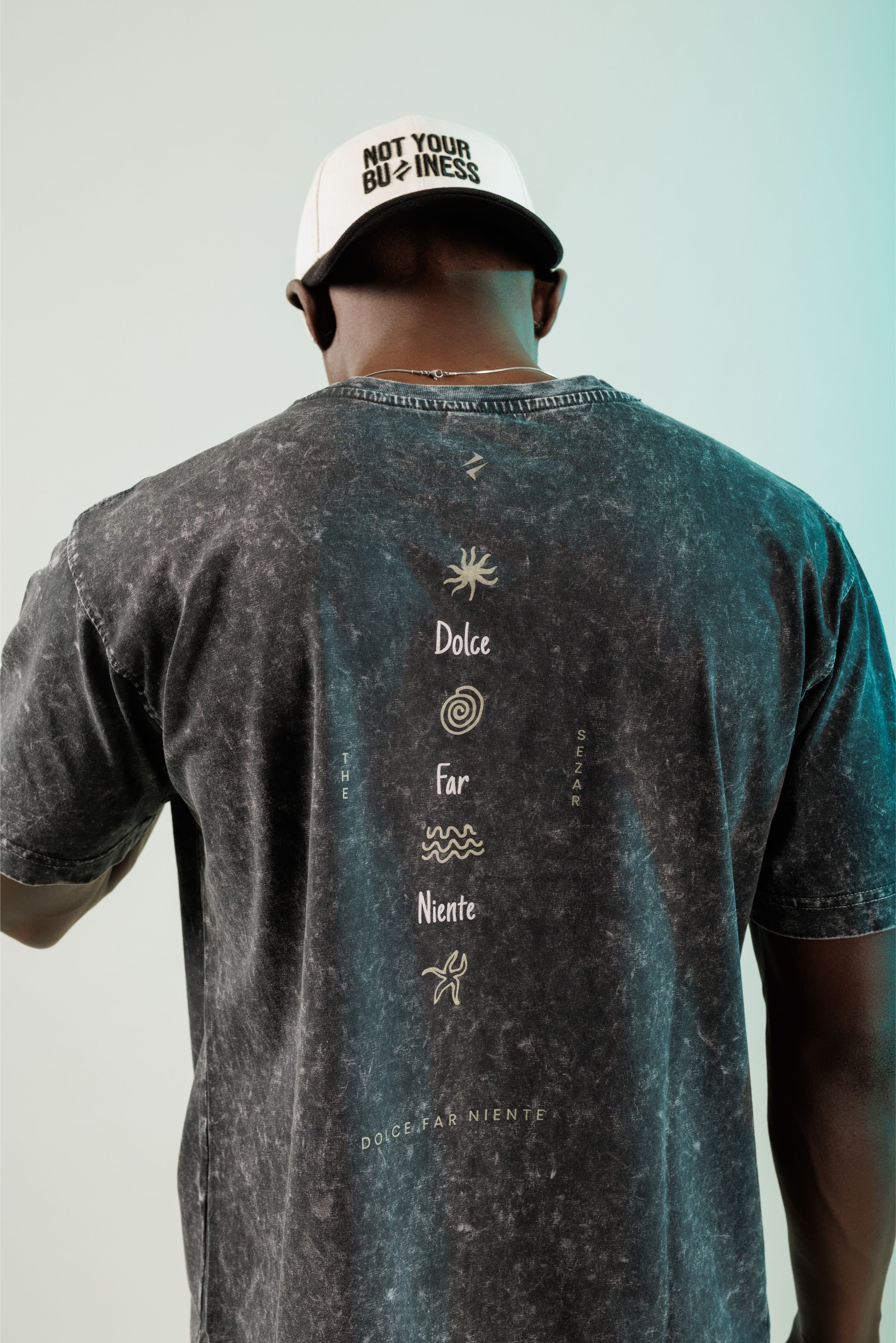 Dolce Far Niente Dark Black Yıkamalı Oversize Tshirt