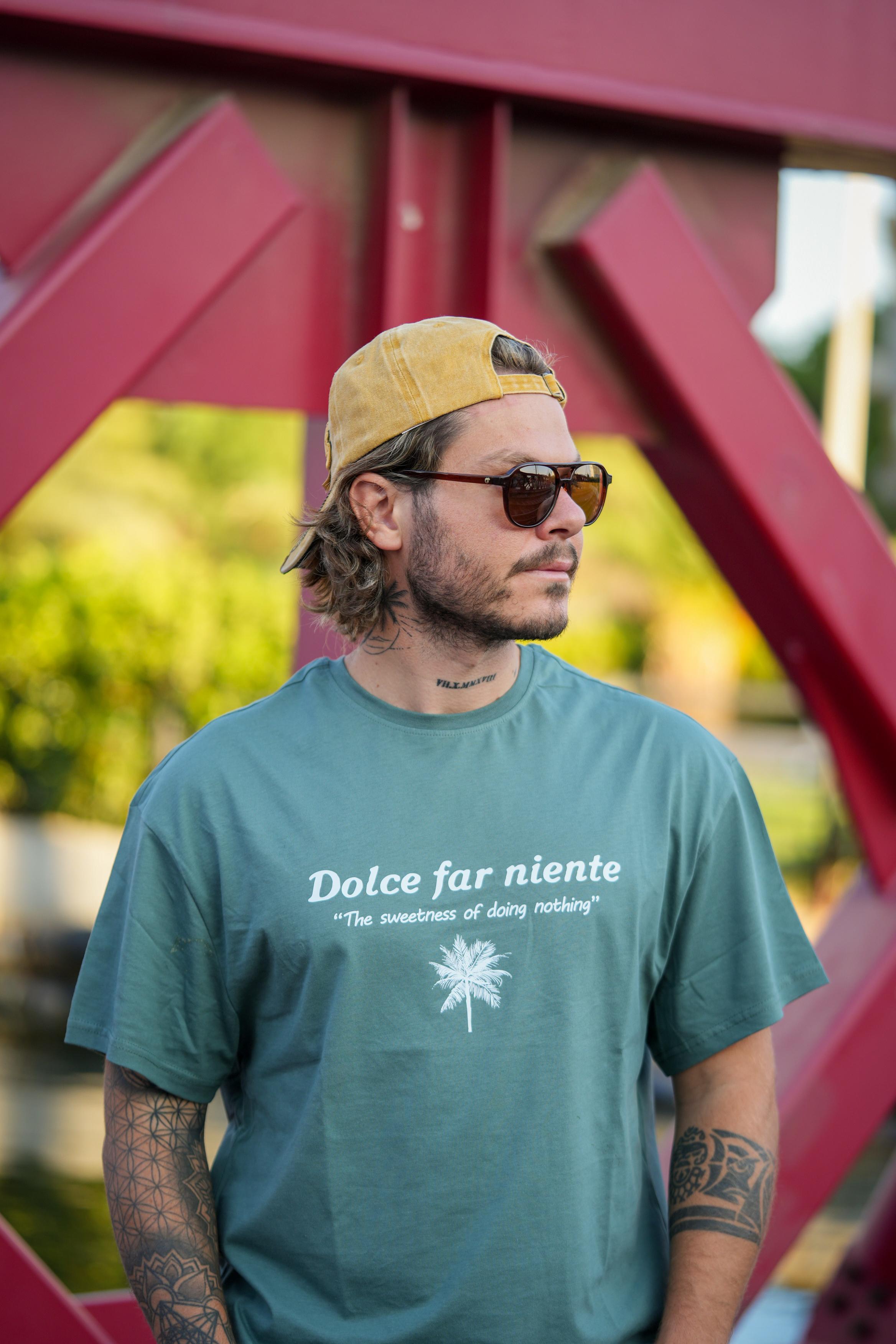 Dolce Far Niente Oversize Antrasit Yeşil Tshirt