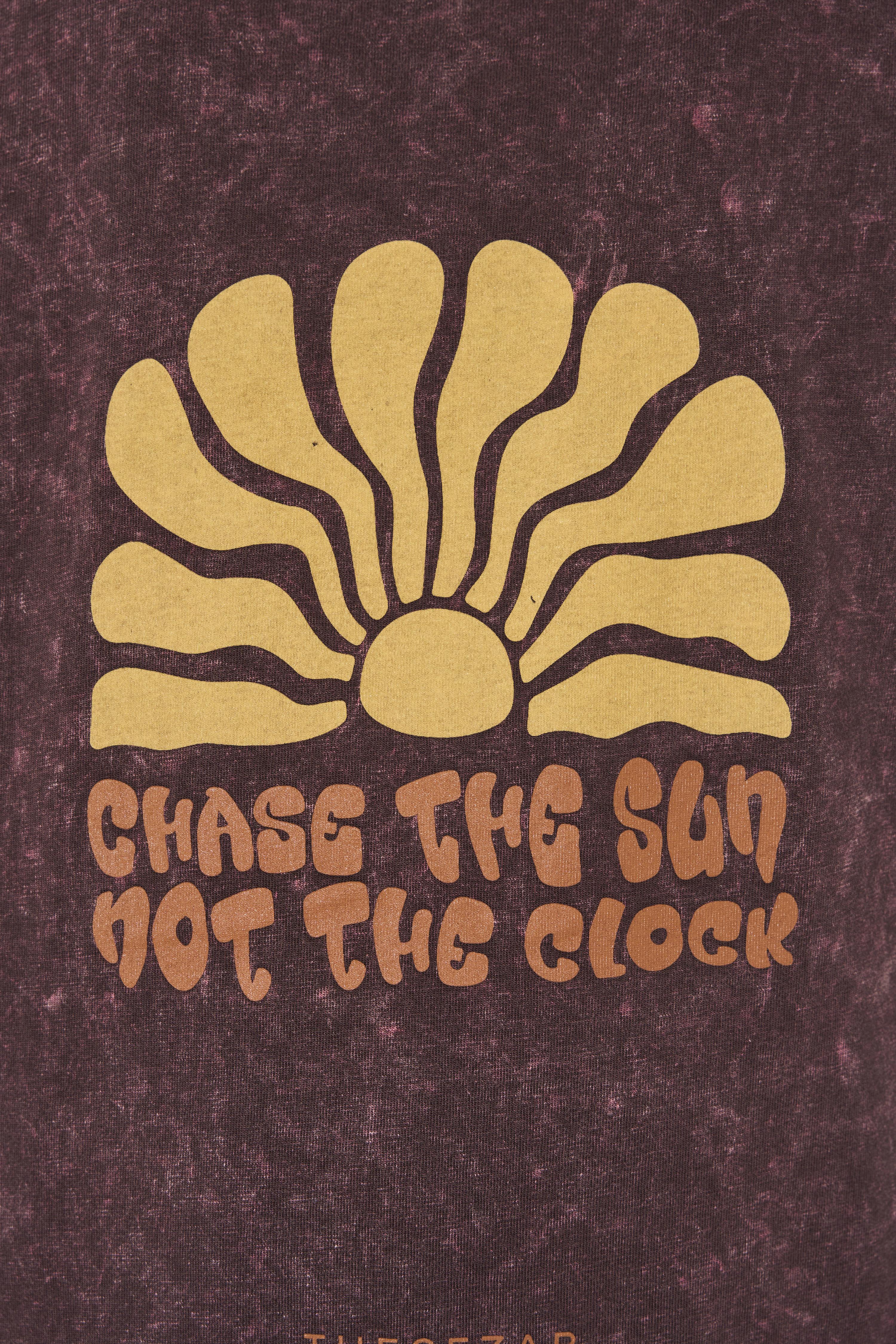 Chase The Sun Oak Coffee Yıkamalı Oversize Tshirt