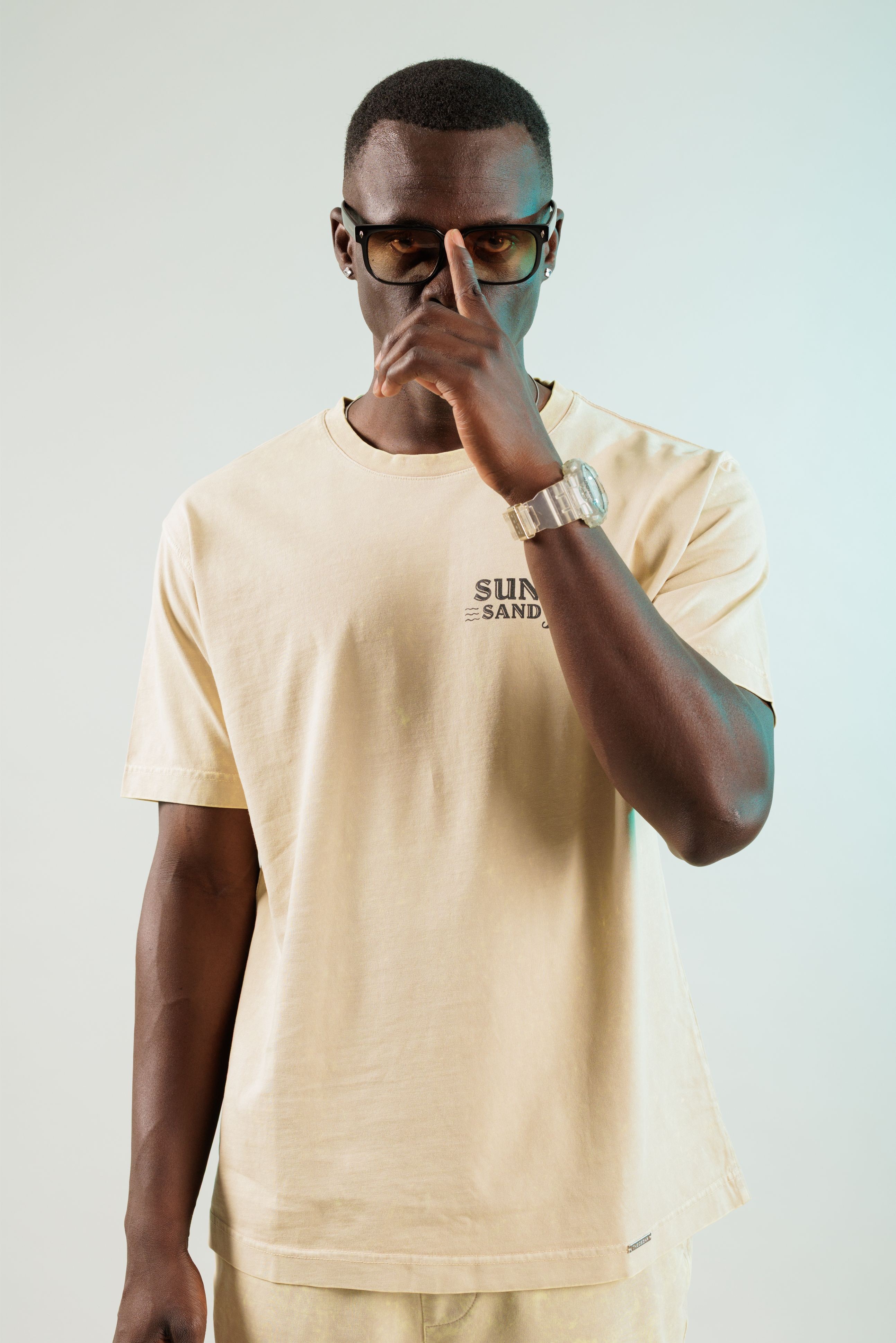 Sun Sand Soul Soft Bej Yıkamalı Oversize Tshirt