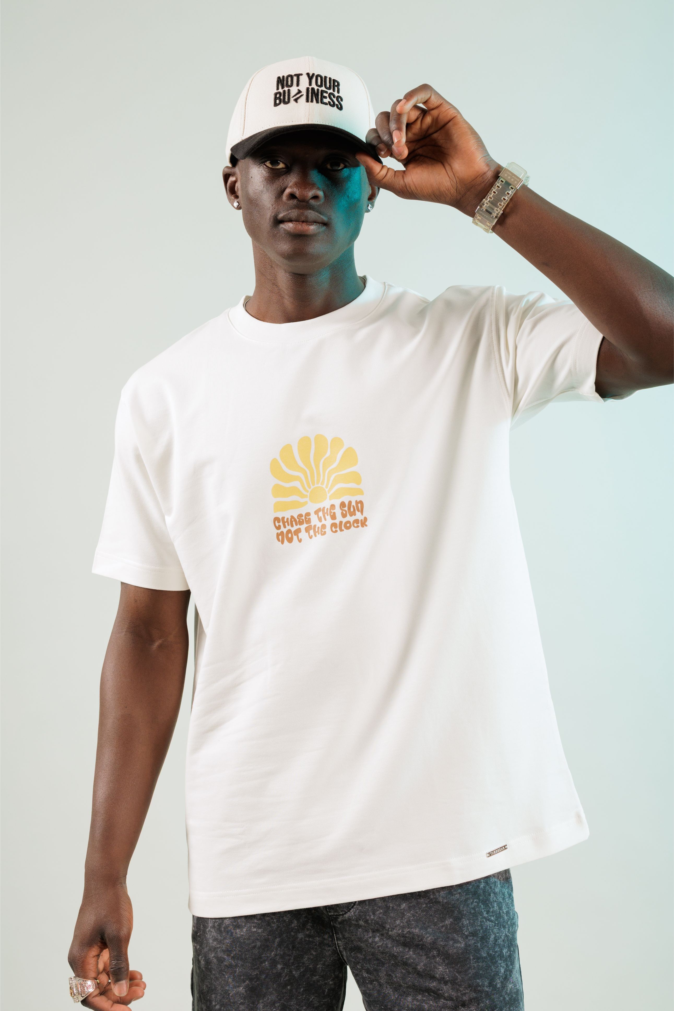 Chase The Sun Ekru Oversize Tshirt