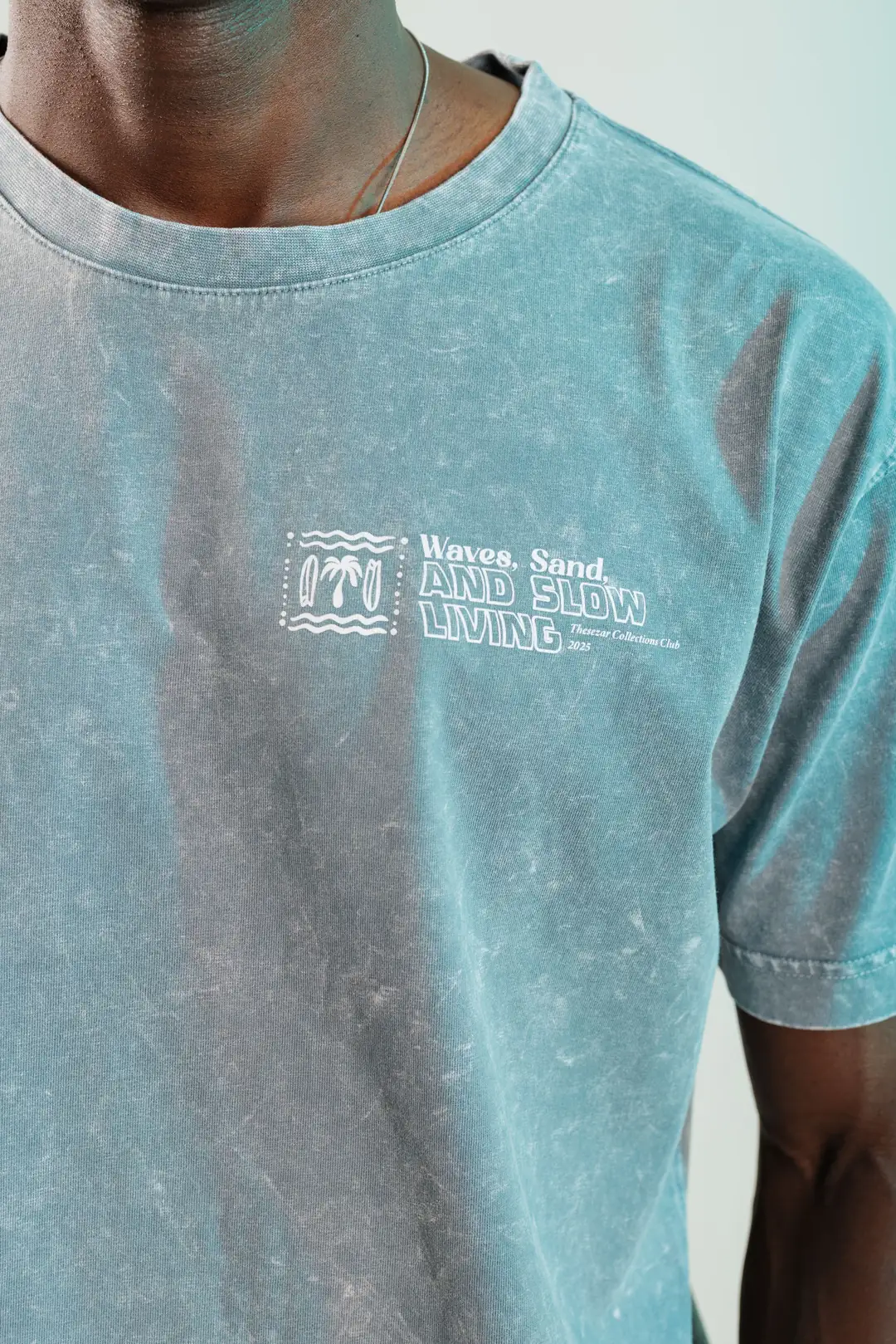 Waves and Sand Antrasit Yıkamalı Oversize Tshirt
