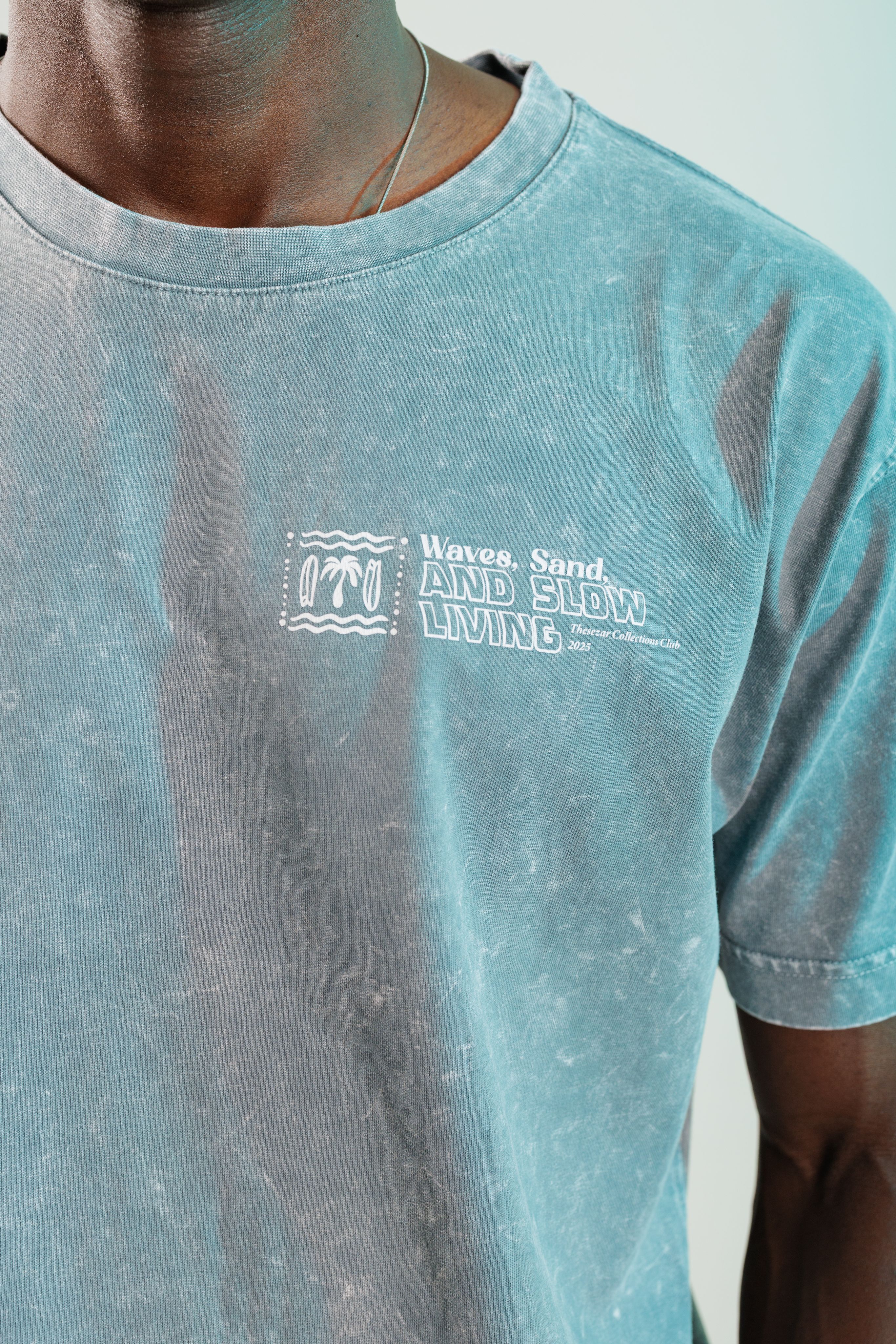 Waves and Sand Antrasit Yıkamalı Oversize Tshirt