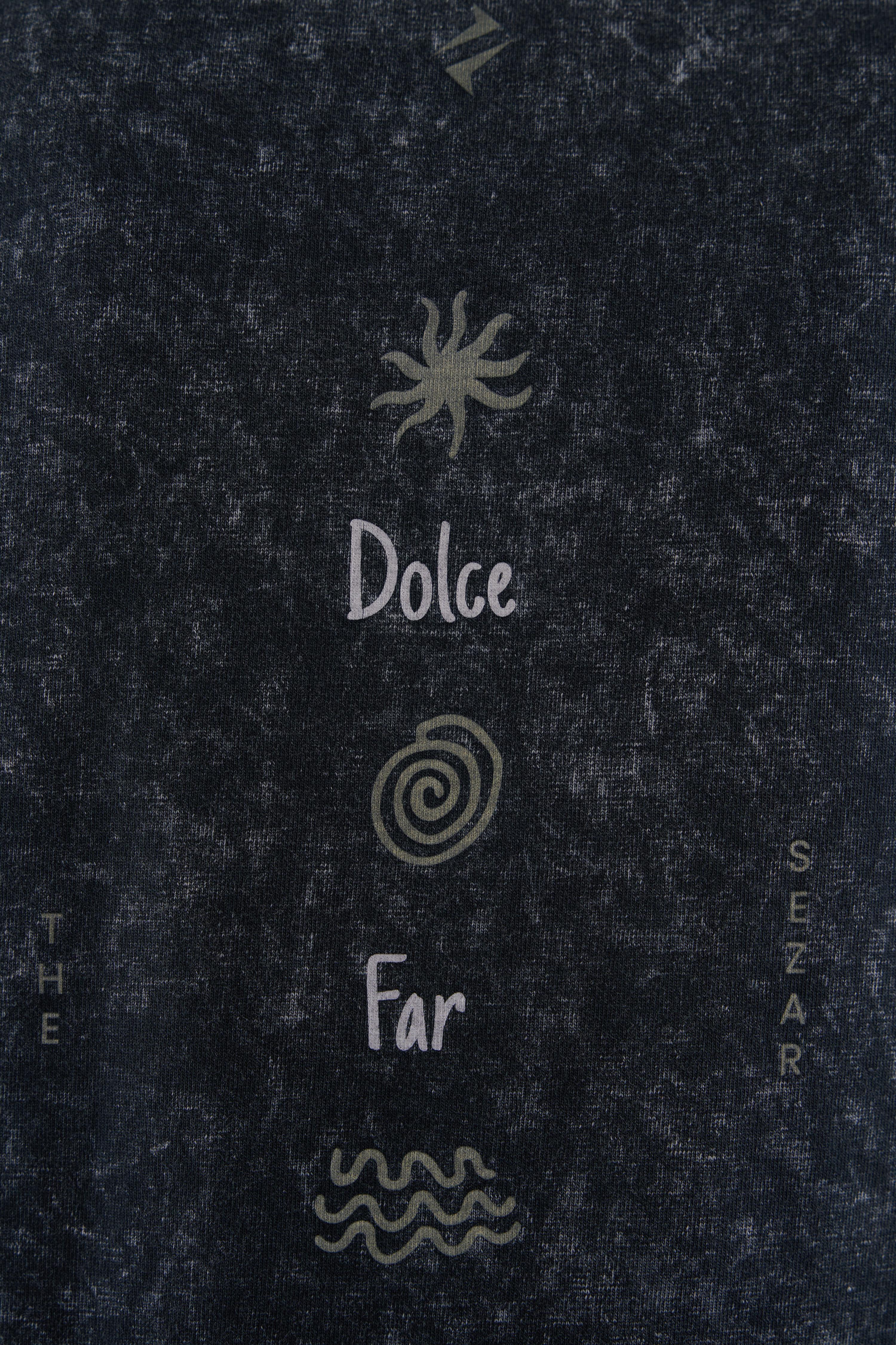 Dolce Far Niente Dark Black Yıkamalı Oversize Tshirt