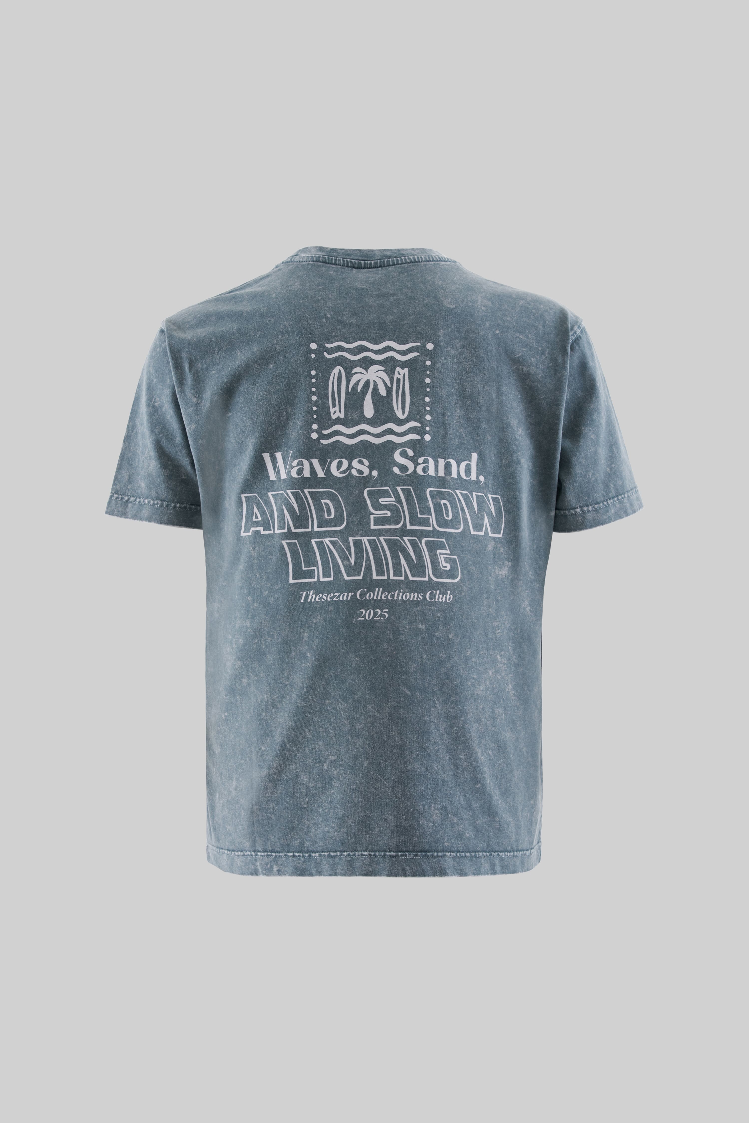 Waves and Sand Antrasit Yıkamalı Oversize Tshirt