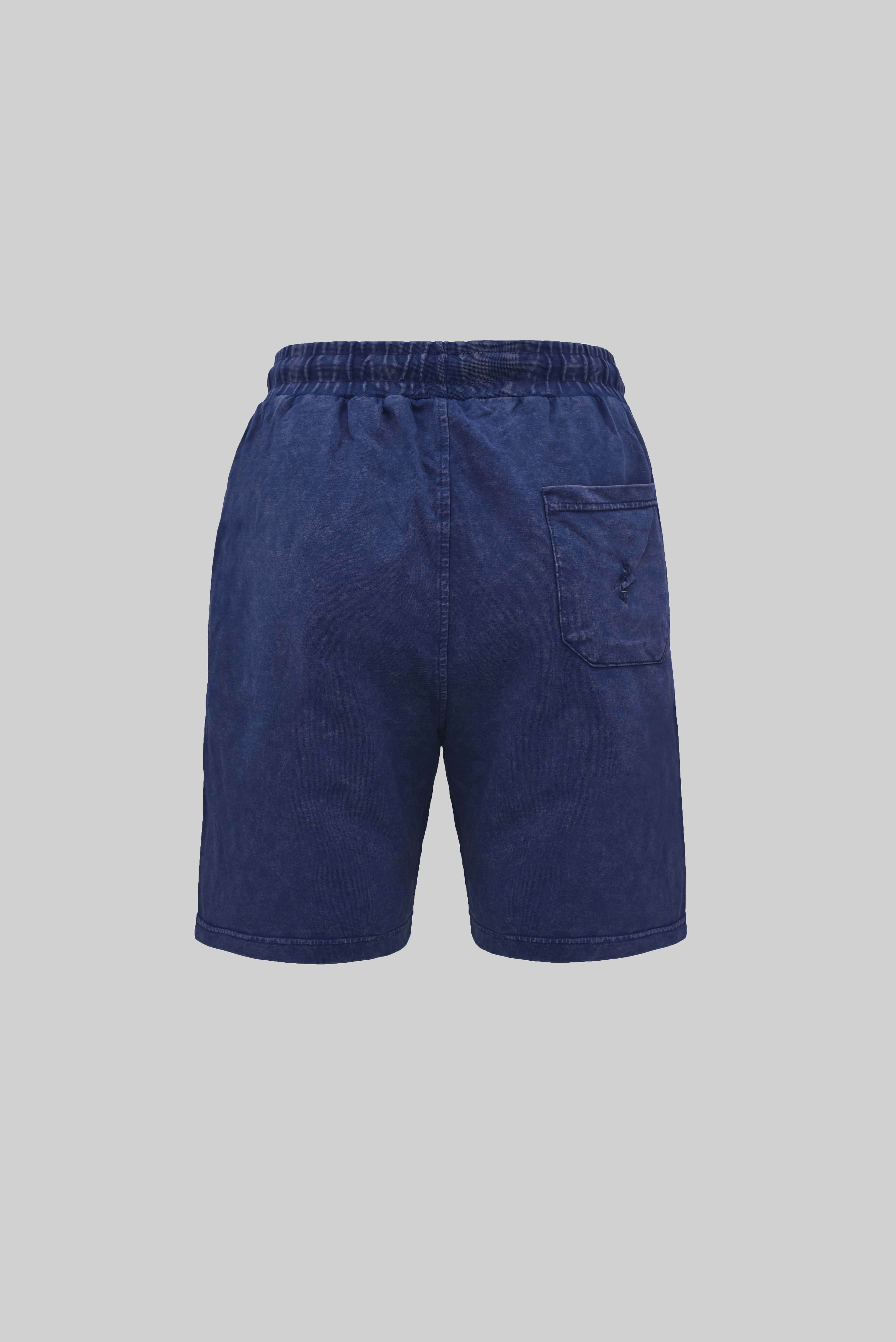  Midnight Blue Yıkamalı Relax Fit Şort