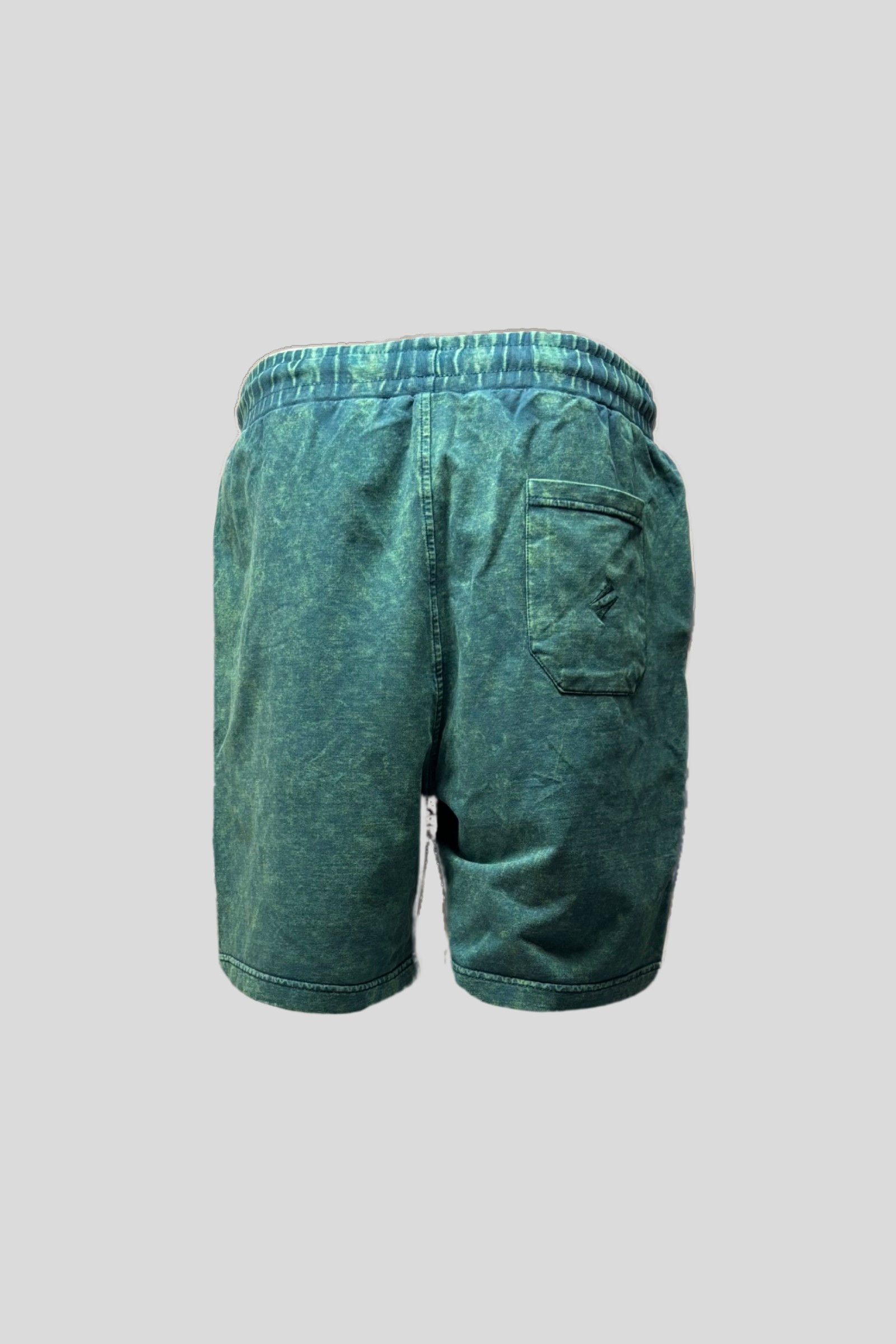Oil Green Yıkamalı Relax Fit Şort