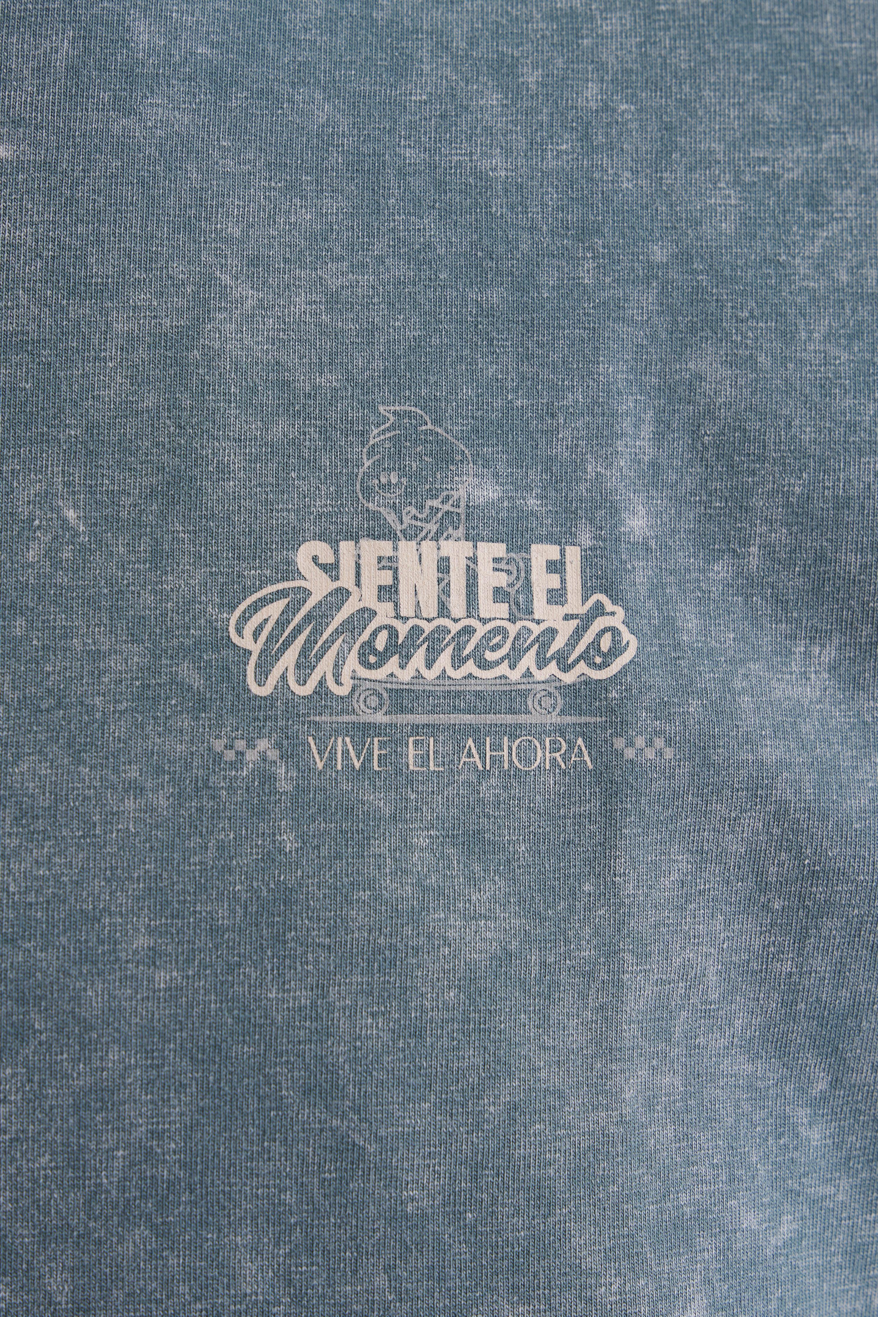 Siente El Momento Antrasit Yıkamalı Oversize Tshirt
