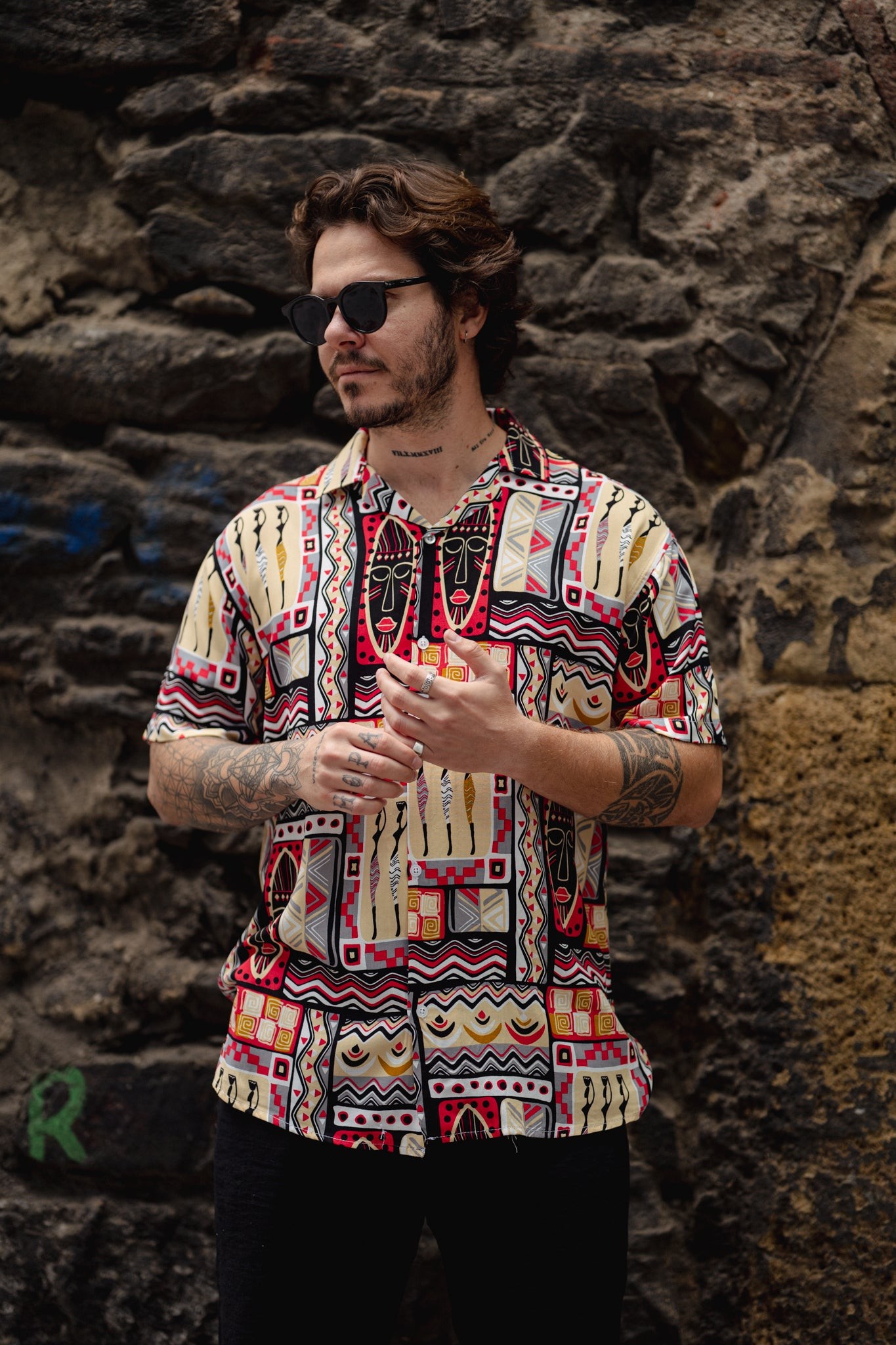 African colored viscose shirt