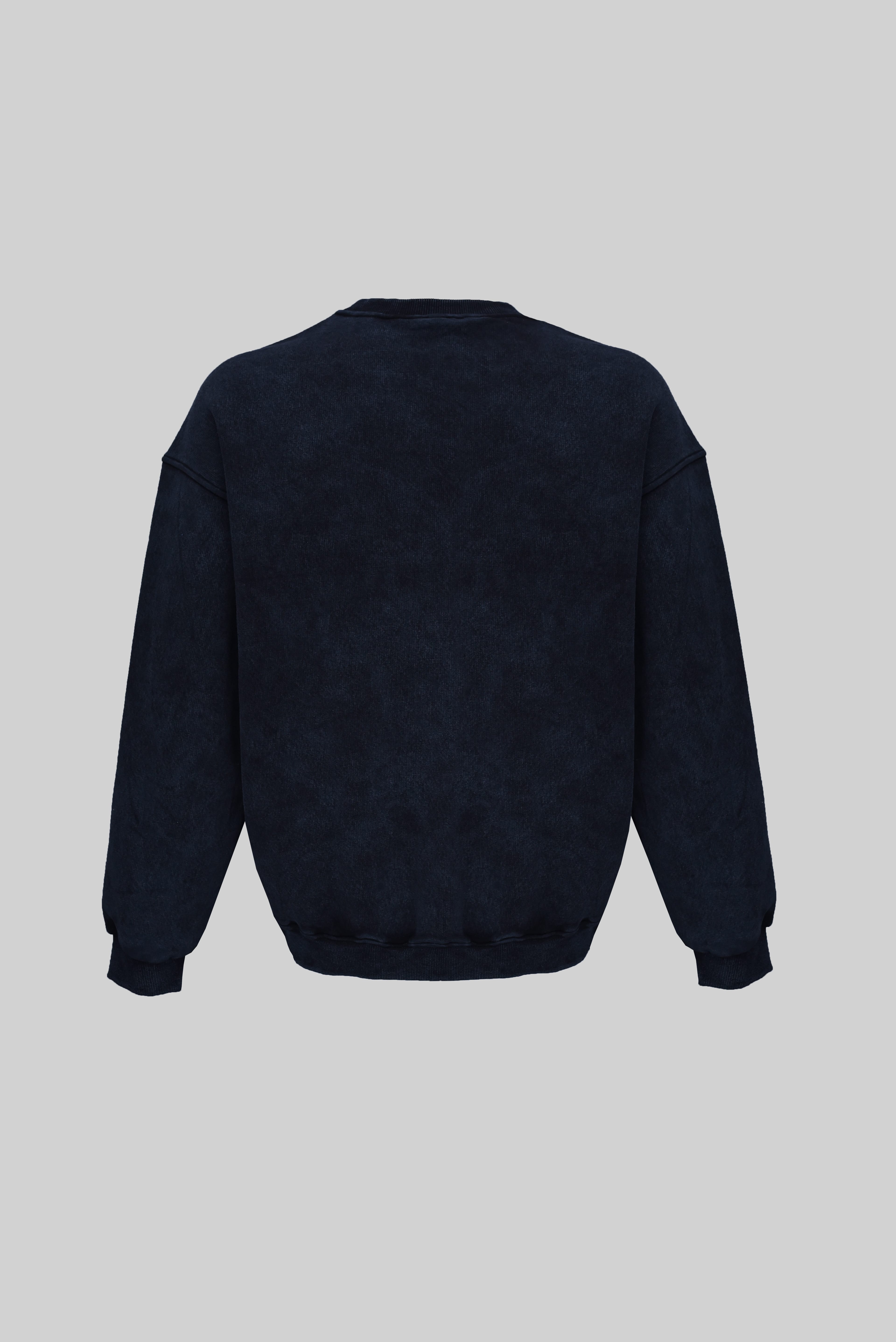 Siyah Basic Yıkamalı Sweatshirt