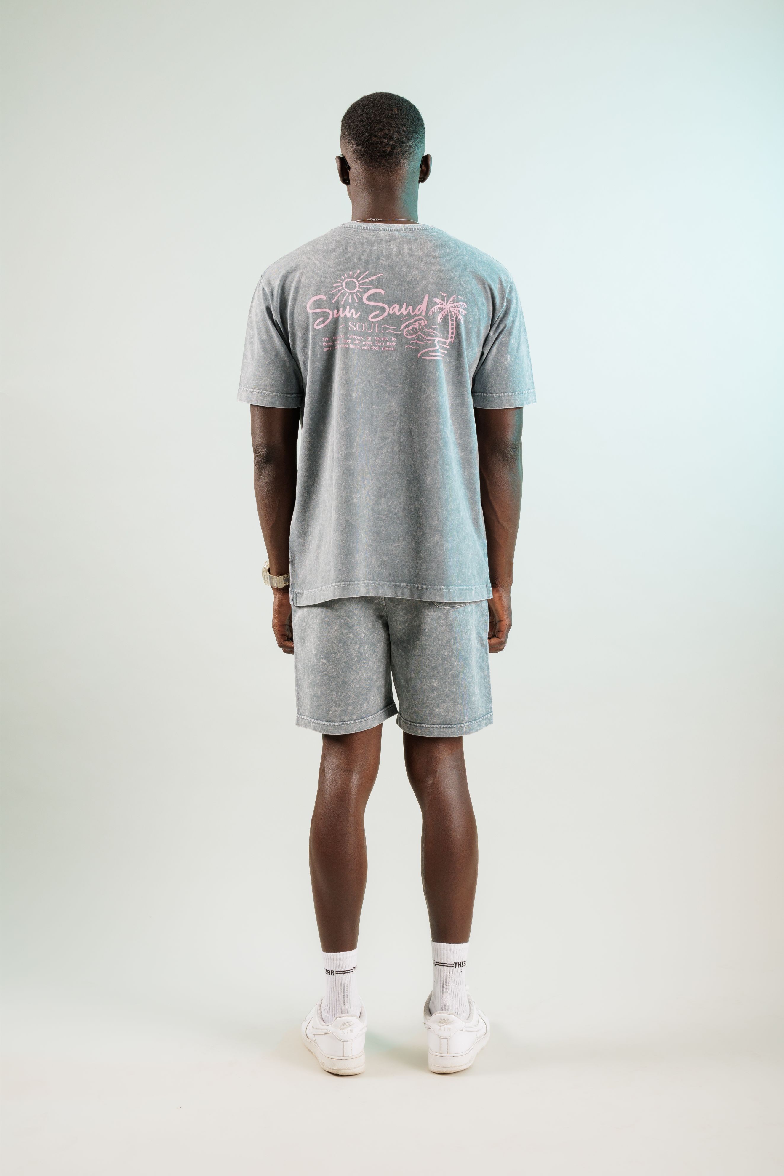 Sun Sand Soul Antrasit Yıkamalı Oversize Tshirt