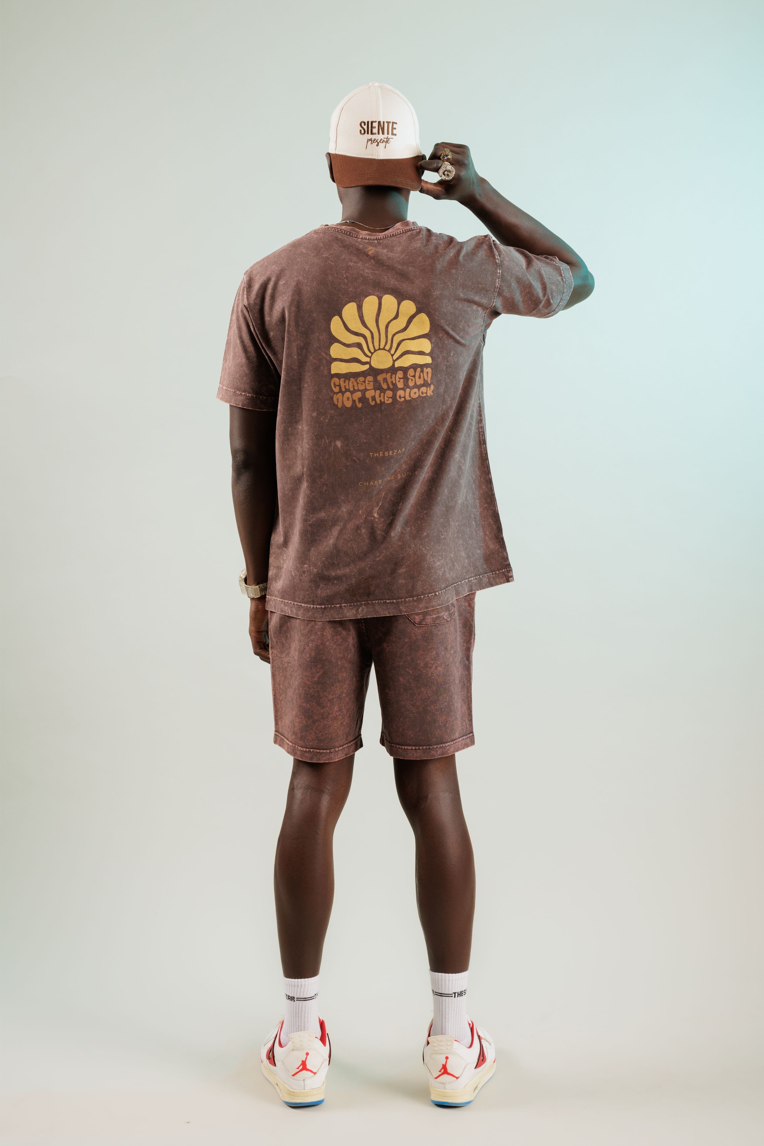 Chase The Sun Oak Coffee Yıkamalı Oversize Tshirt