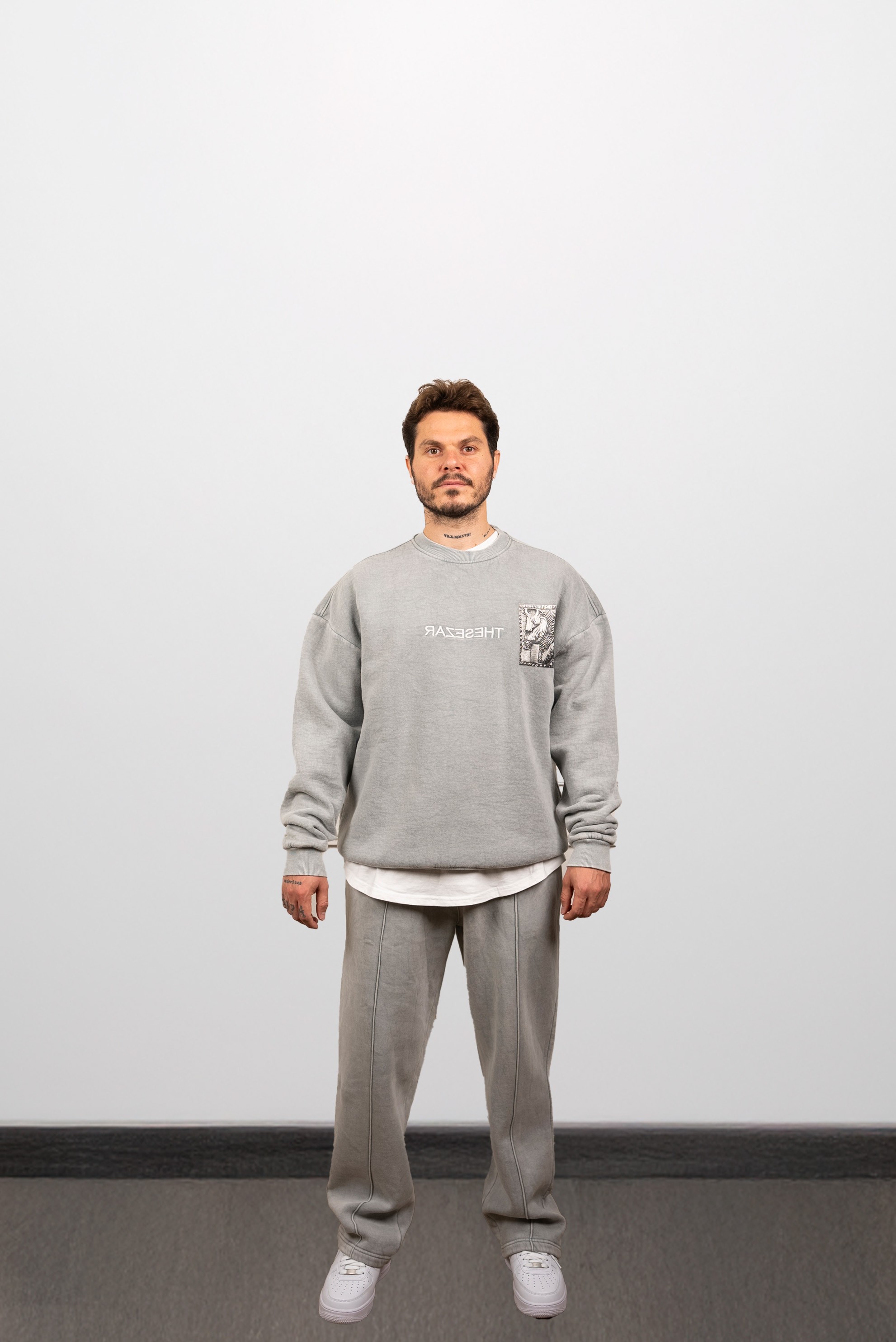 Bronx Yıkamalı Şardonlu Sweatshirt Gri 