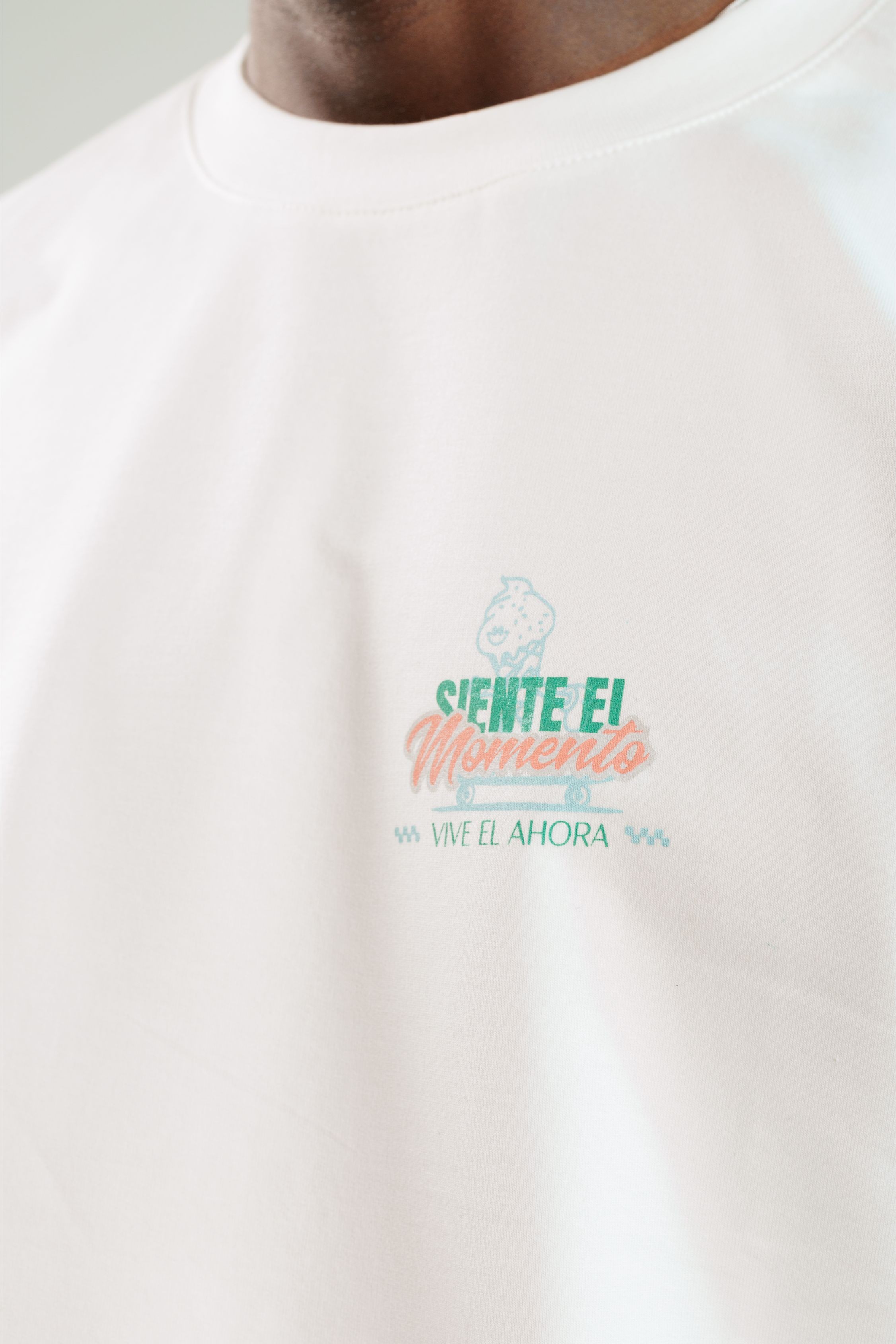 Siente El Momento Ekru Oversize Tshirt