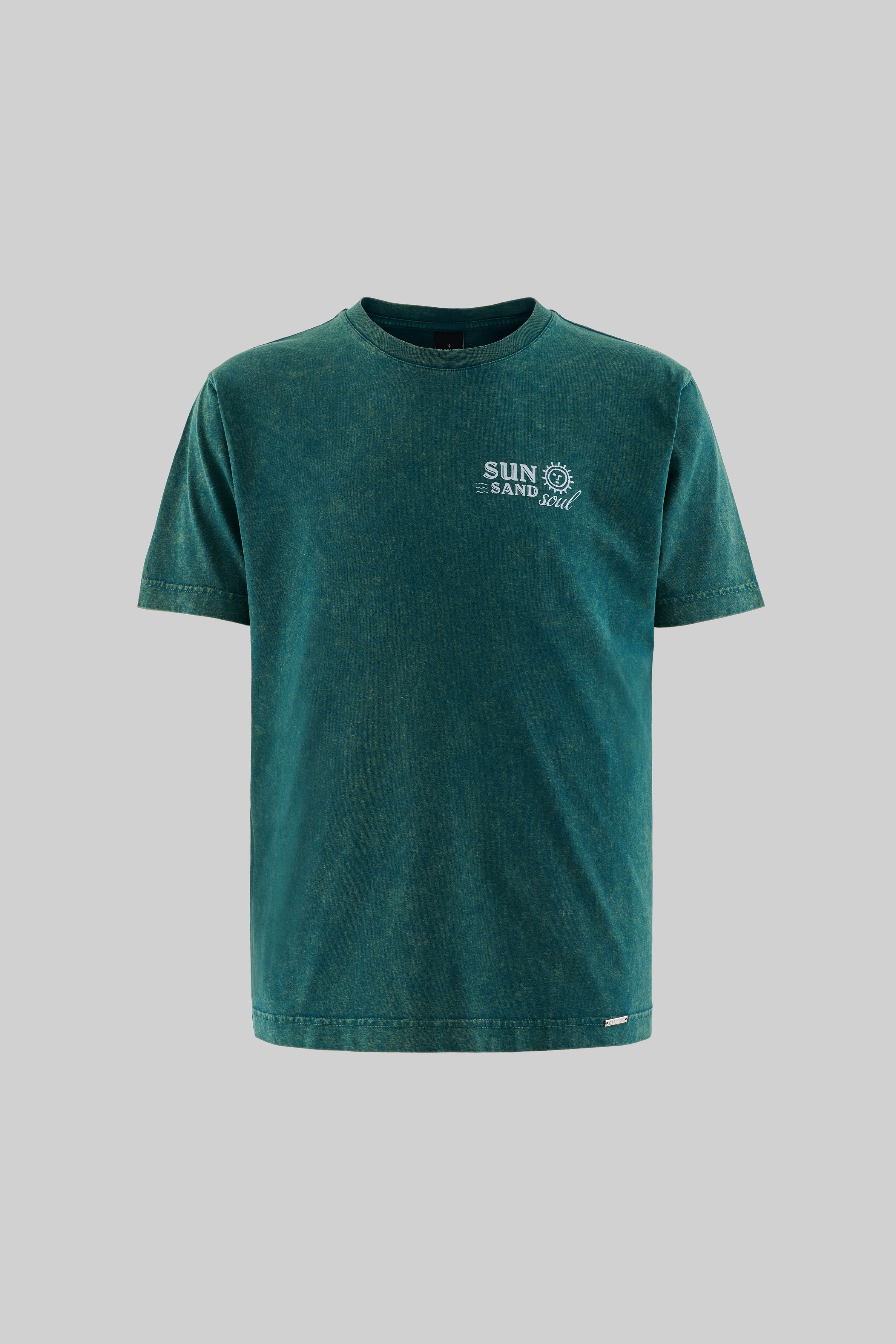 Sun Sand Soul Oil Green Yıkamalı Oversize Tshirt