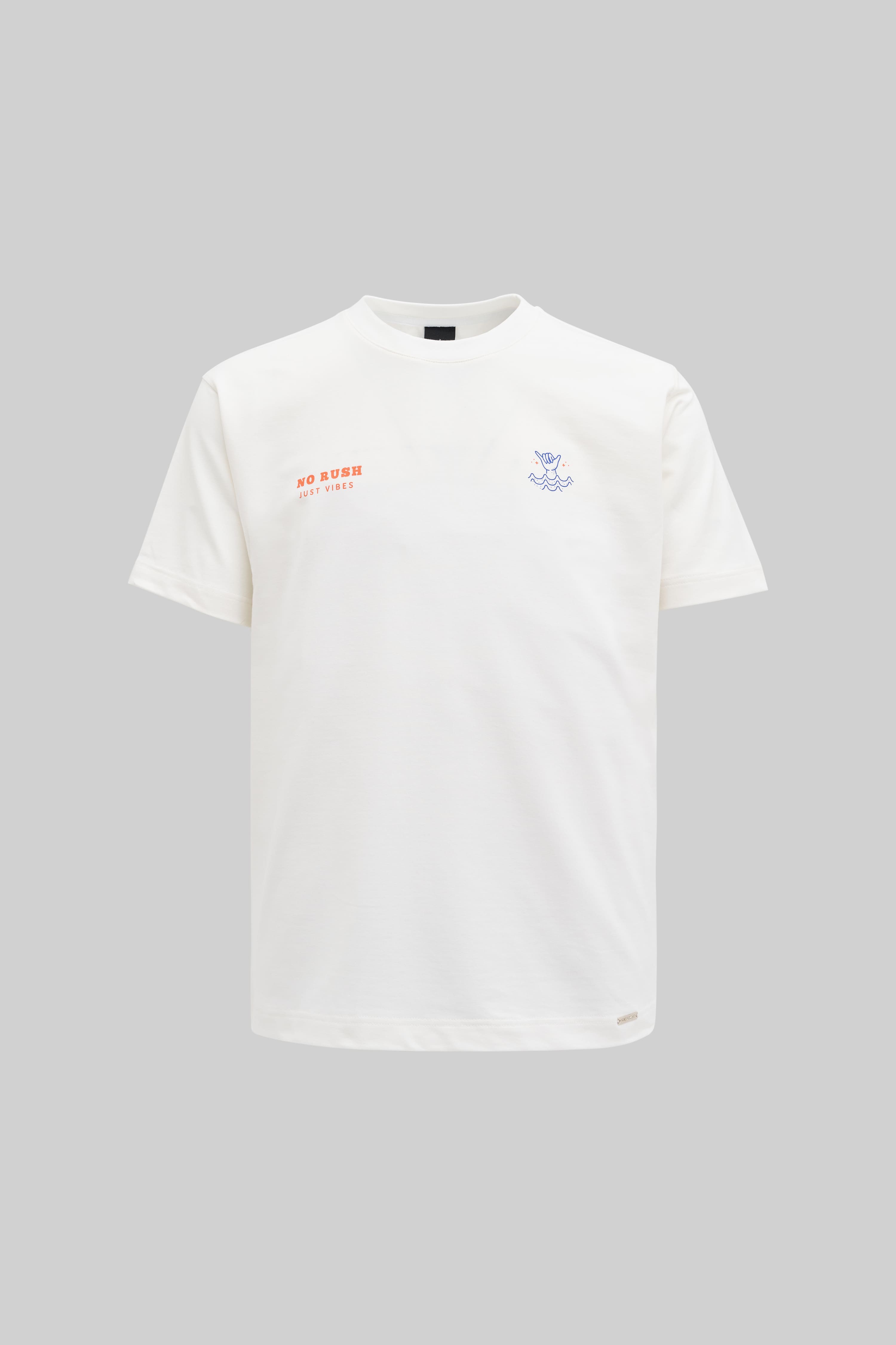 No Rush Just Vibes Ekru Oversize Tshirt