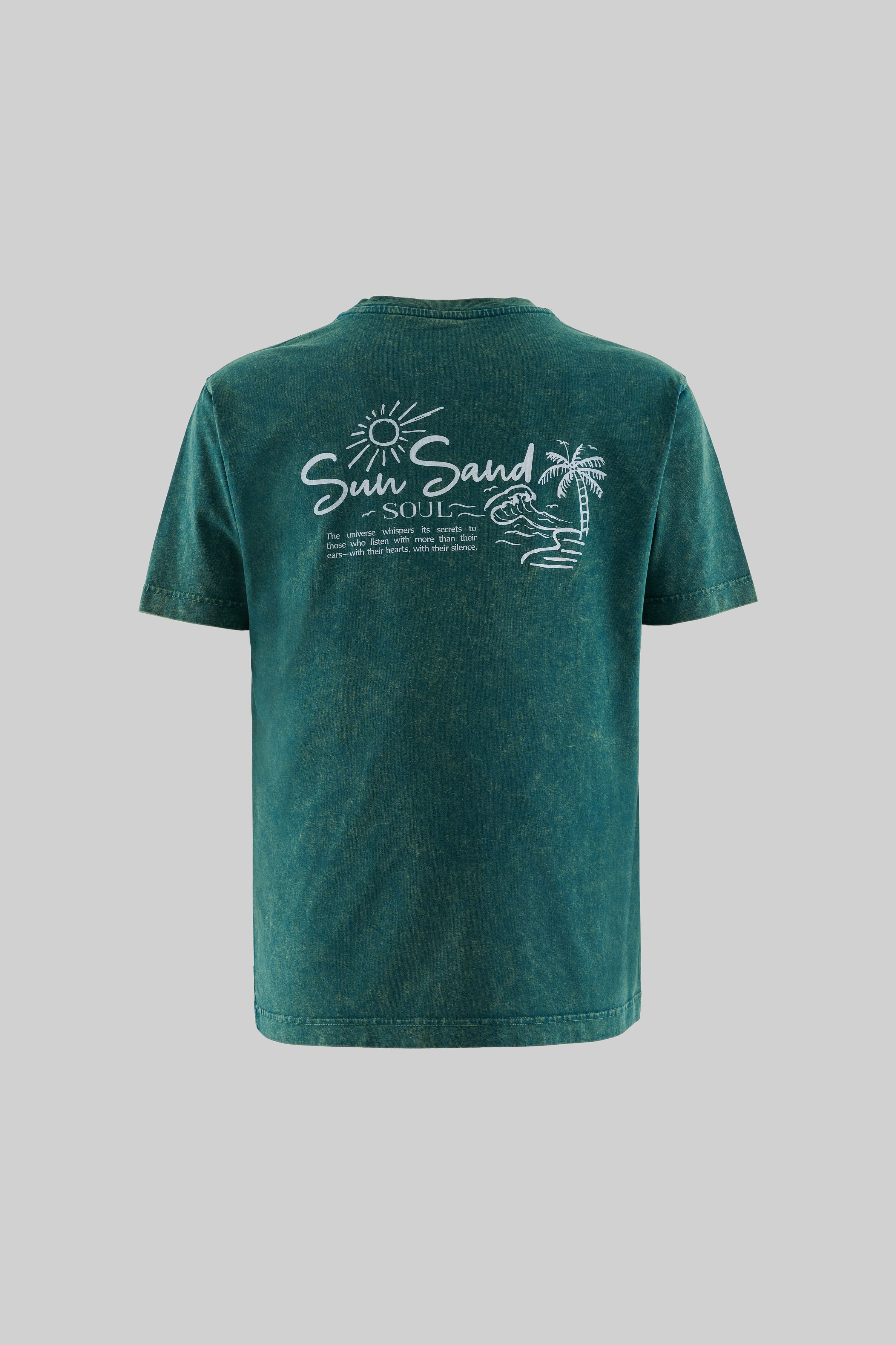 Sun Sand Soul Oil Green Yıkamalı Oversize Tshirt